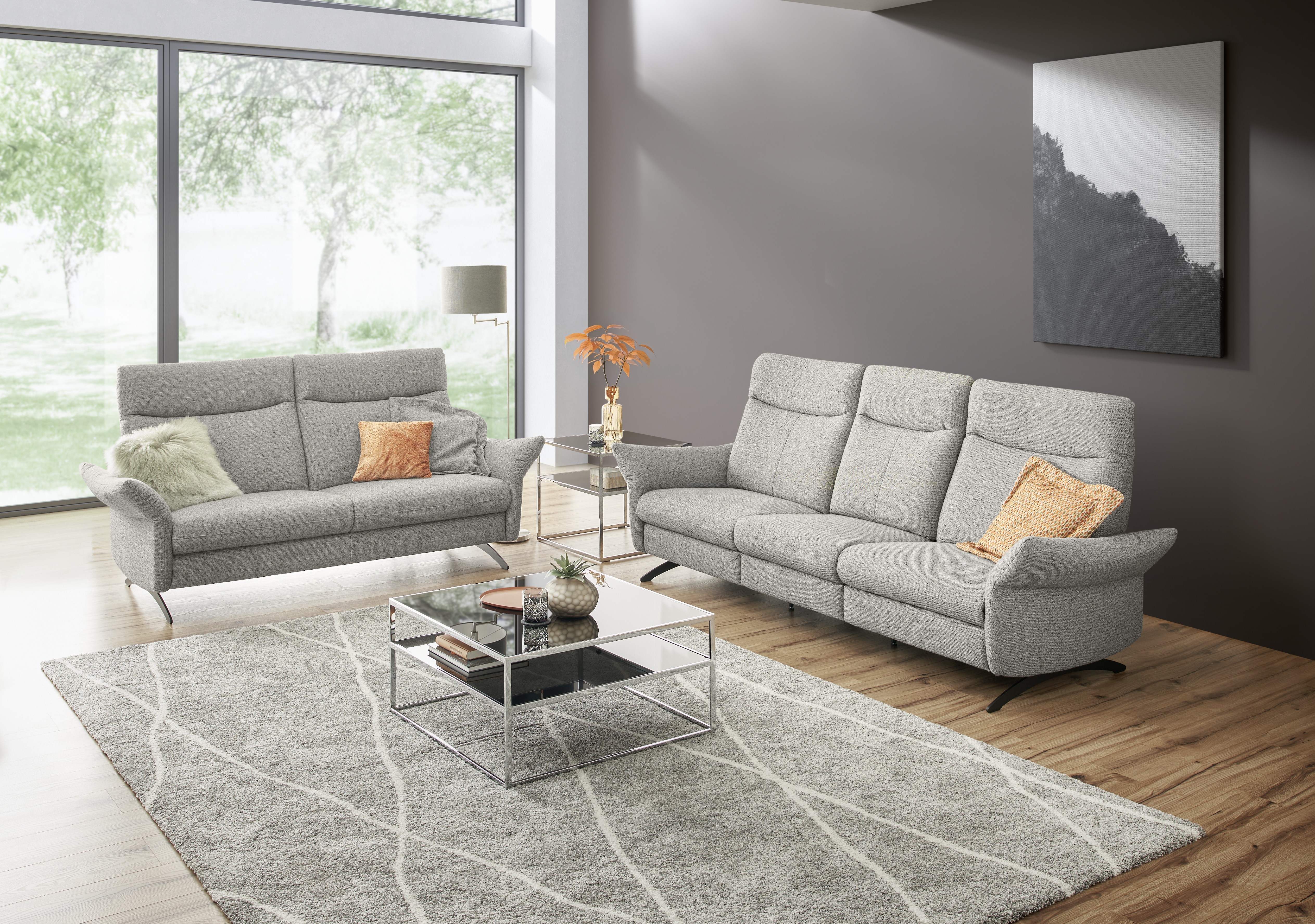 Sofa 2,5-sitzig, Stoff silver - MyStyle 2111