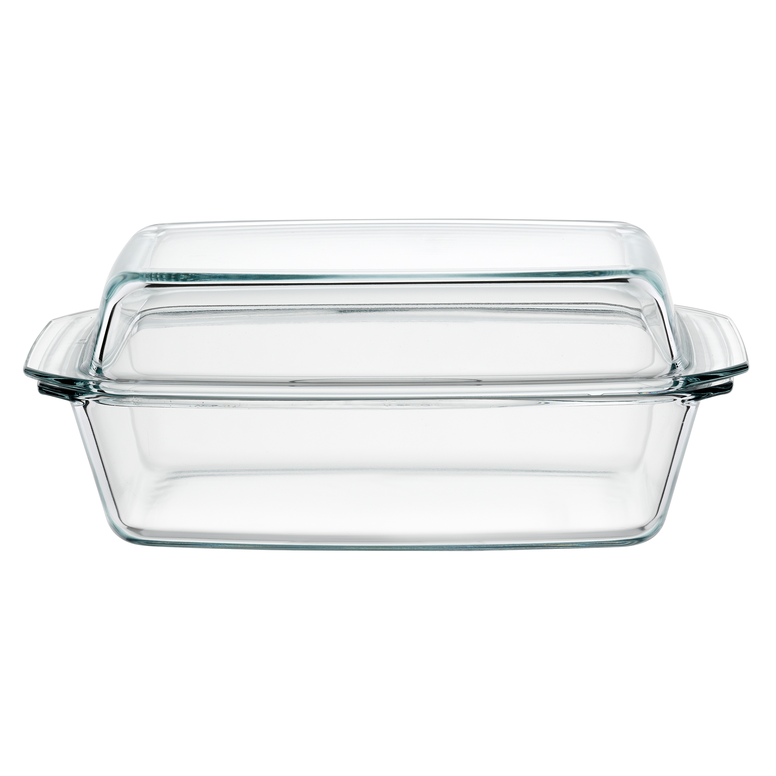 Schüssel eckig mit Deckel - Borosilikaglas, 2,8l
