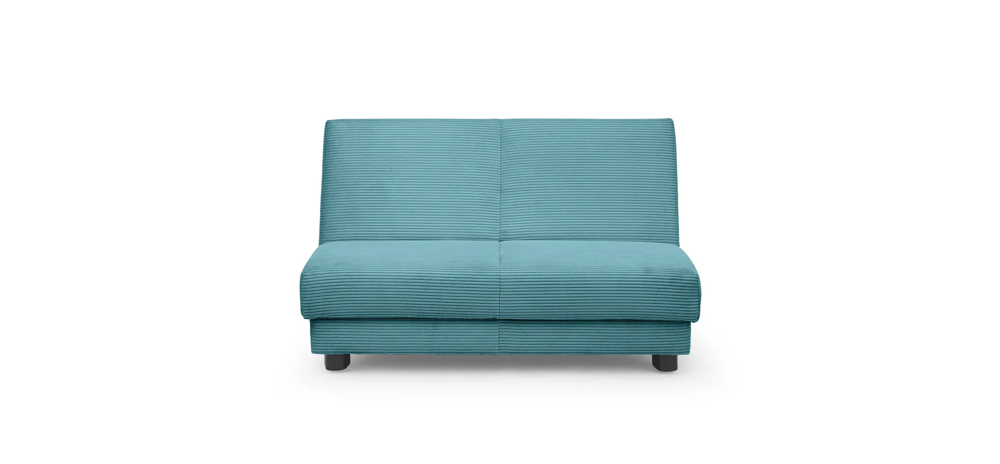  Schlafsofa EASY Optik A - 2-Sitzer ohne Armlehne, 140 cm inkl. Schlaffunktion, Cord, Türkis