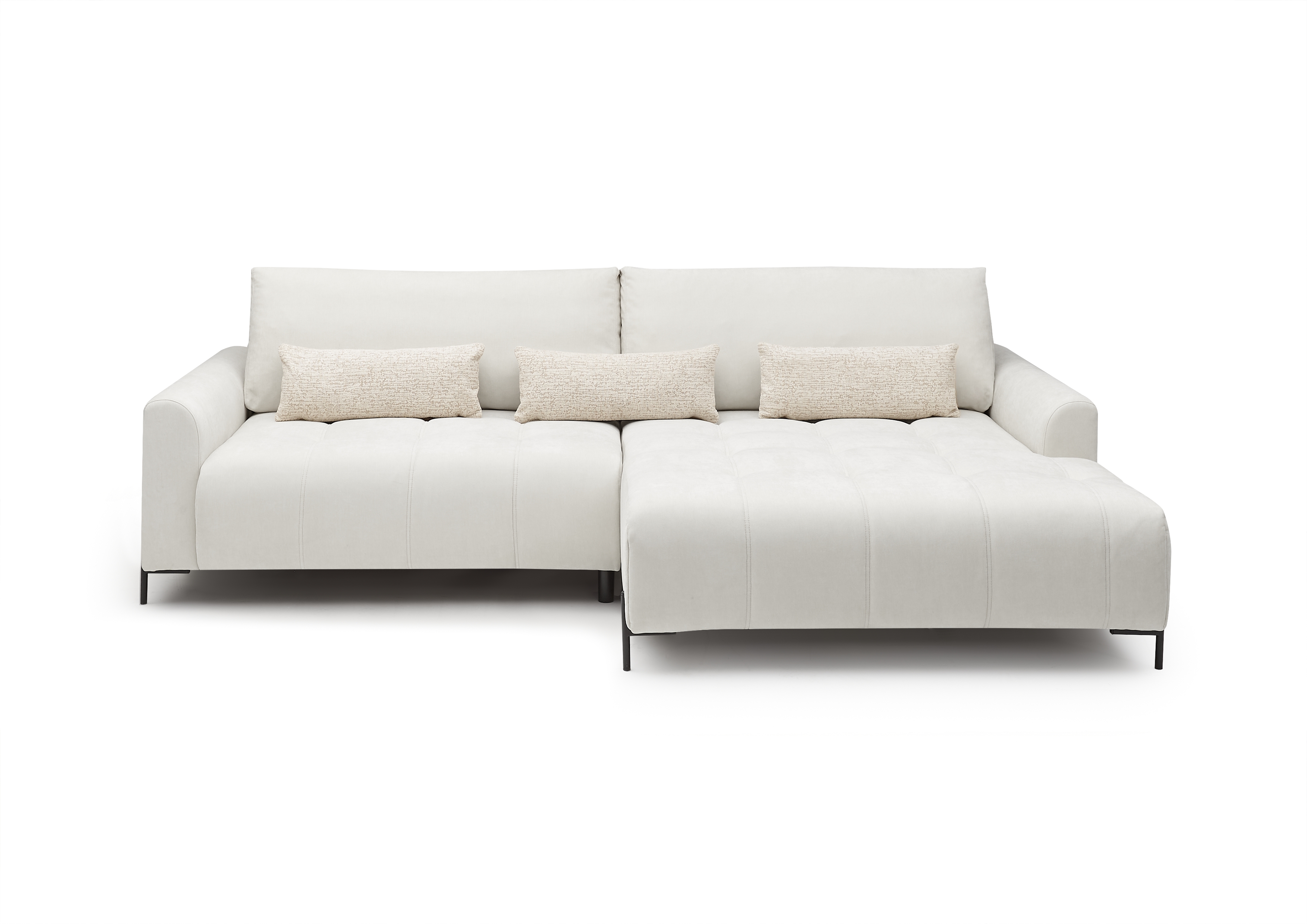 Ecksofa, Stoff creme  - Helwig 