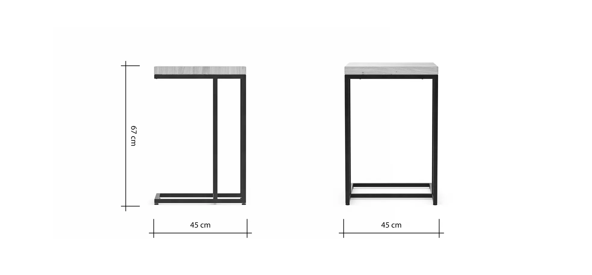 Beistelltisch Farmingdale - LBH ca. 45x45x67 cm, Eiche massiv, legno