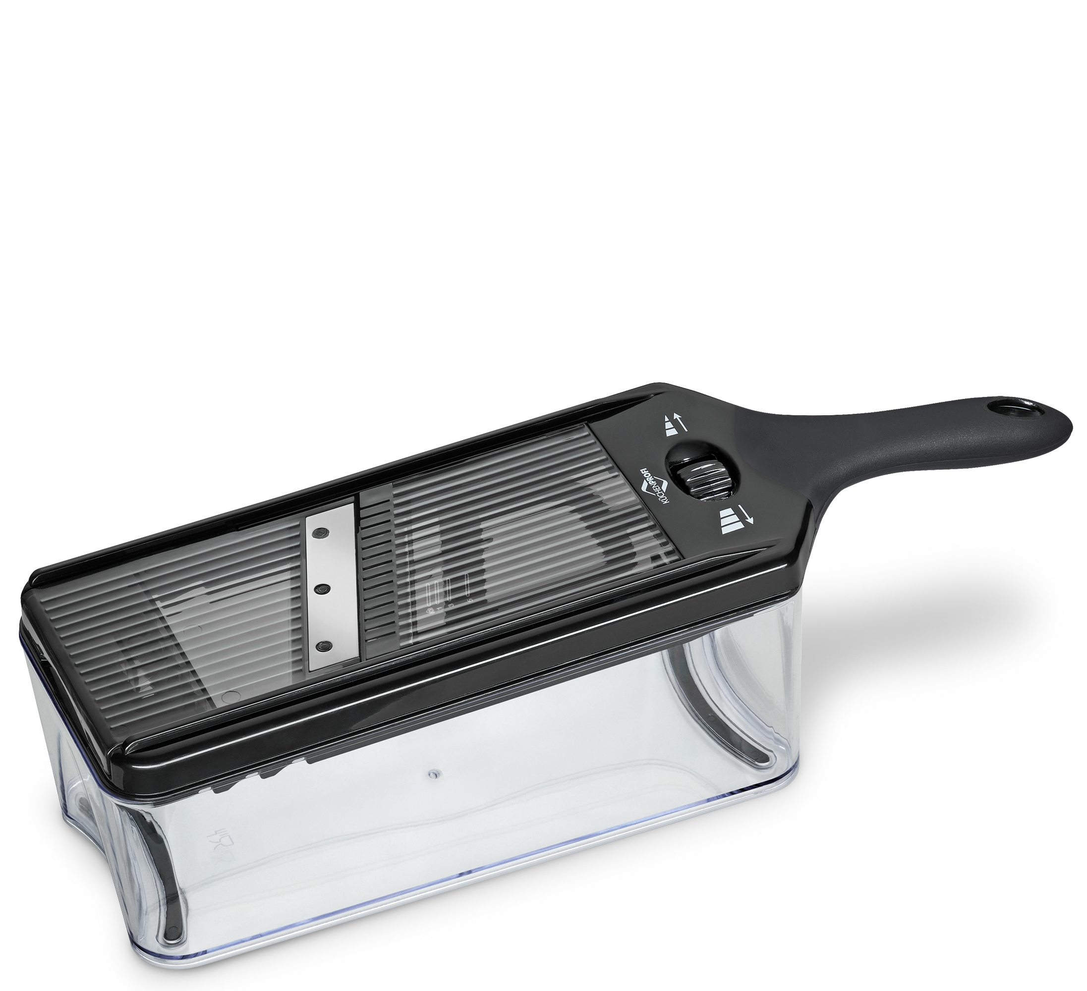 Gemüsehobel Compacto - Kunststoff, schwarz/transparent, 38cm