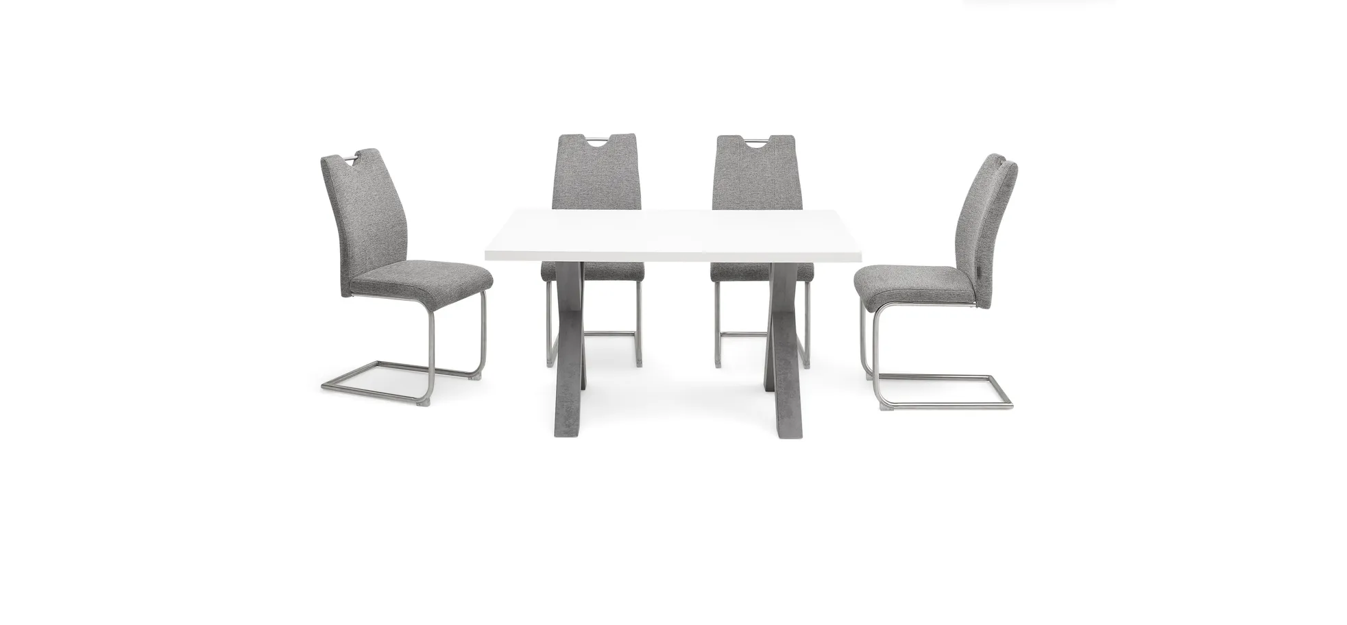 Schwingstuhl, Stoff grau, mit Griff - MERVE