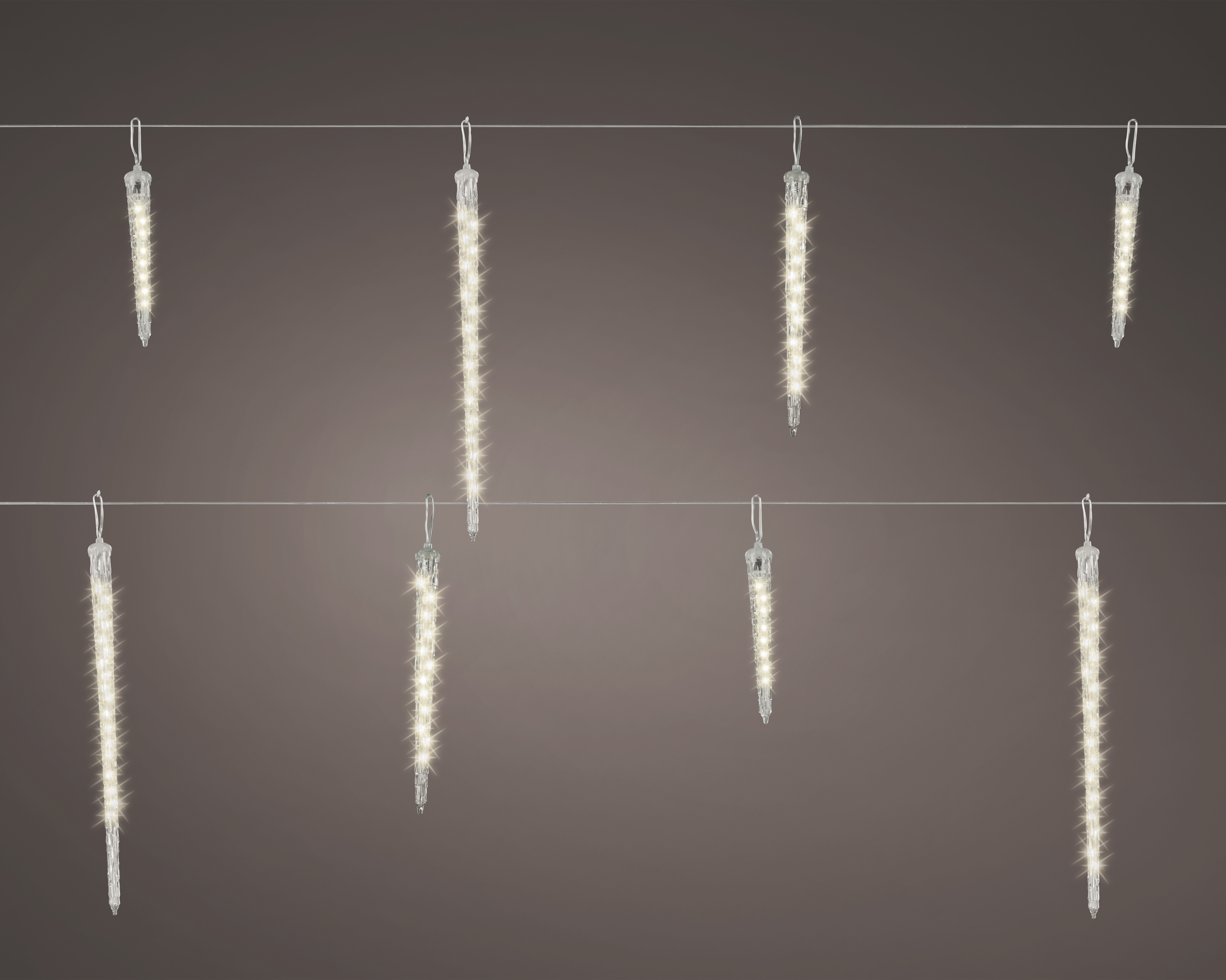 LED Icicle Lights - transparent/warm weiss, PVC, L250cm-148L