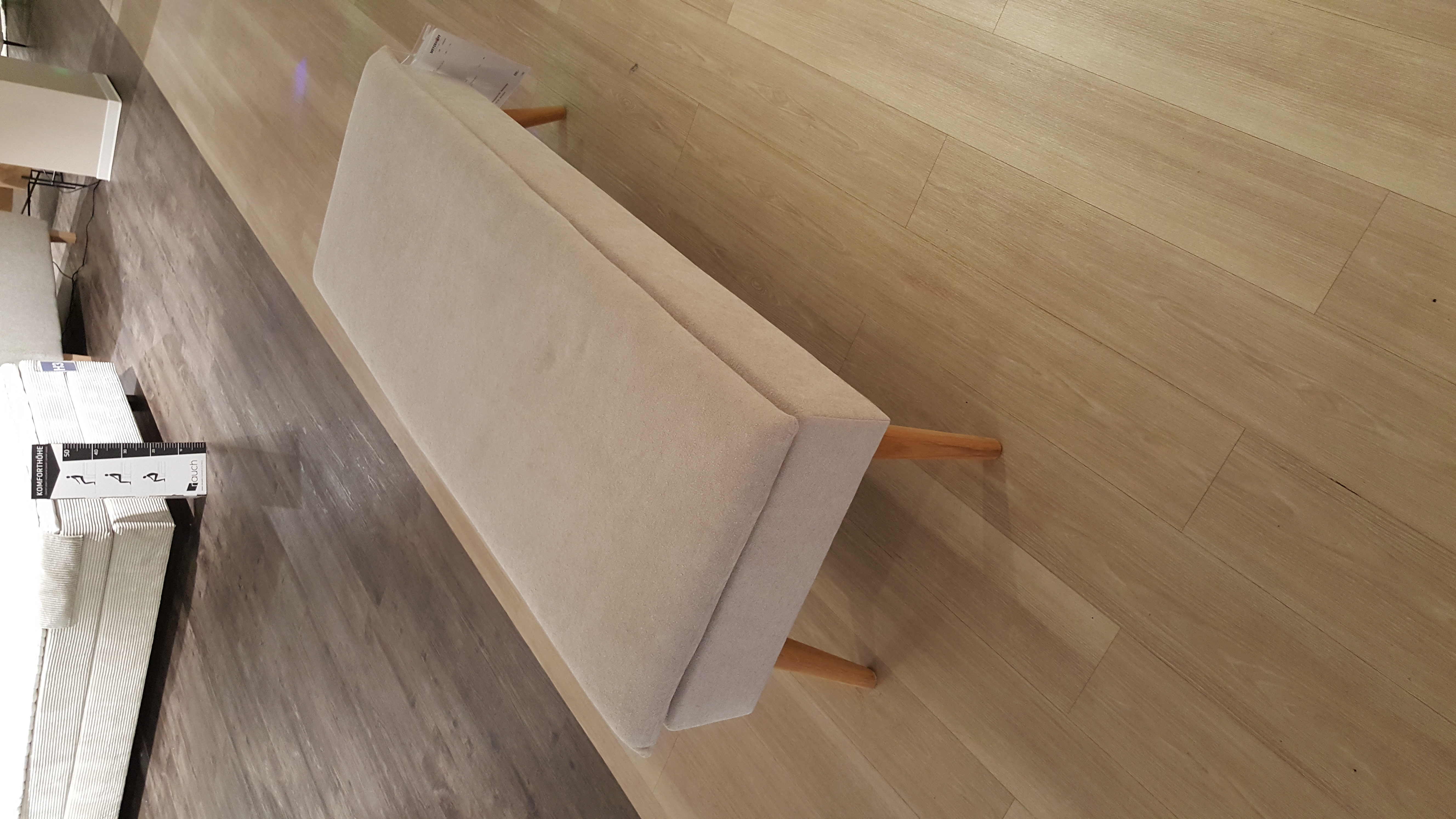 Bettbank, Bezug ecru, Eiche natur - MyStyle 3002