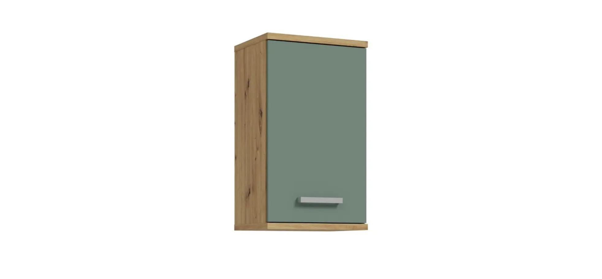 Hängeschrank- B ca. 40 cm, Eiche Dekor, Graugrün