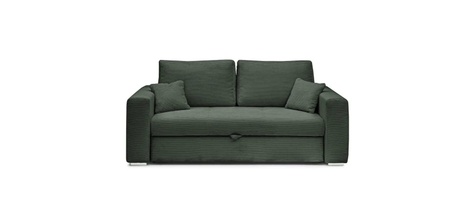 Sofa JORDEN 2 - 2,5-Sitzer inkl. Schlaffunktion mit Bettkasten, Stoff, Grün