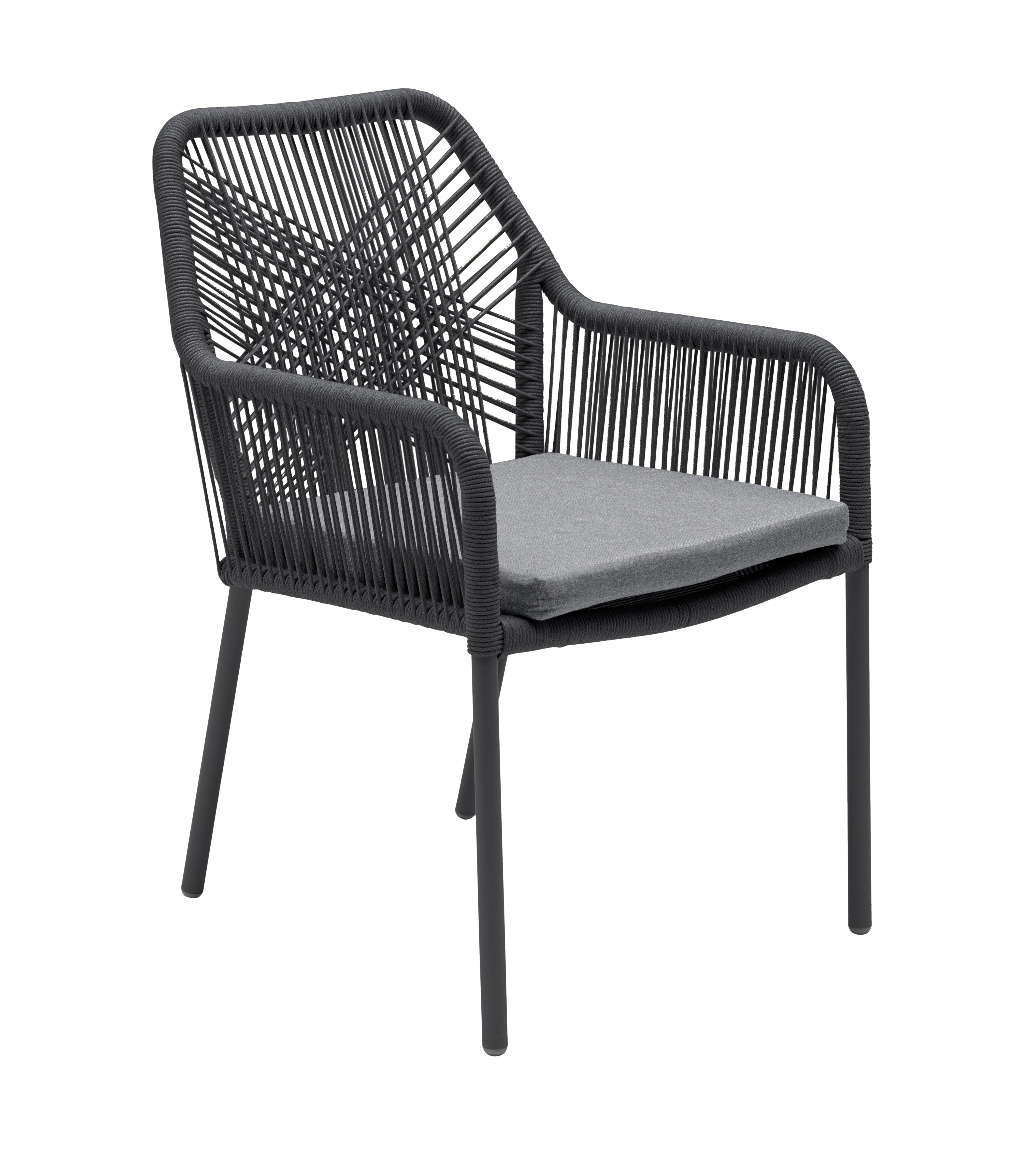 Armlehnstuhl, Rope dunkelgrau - Stilo