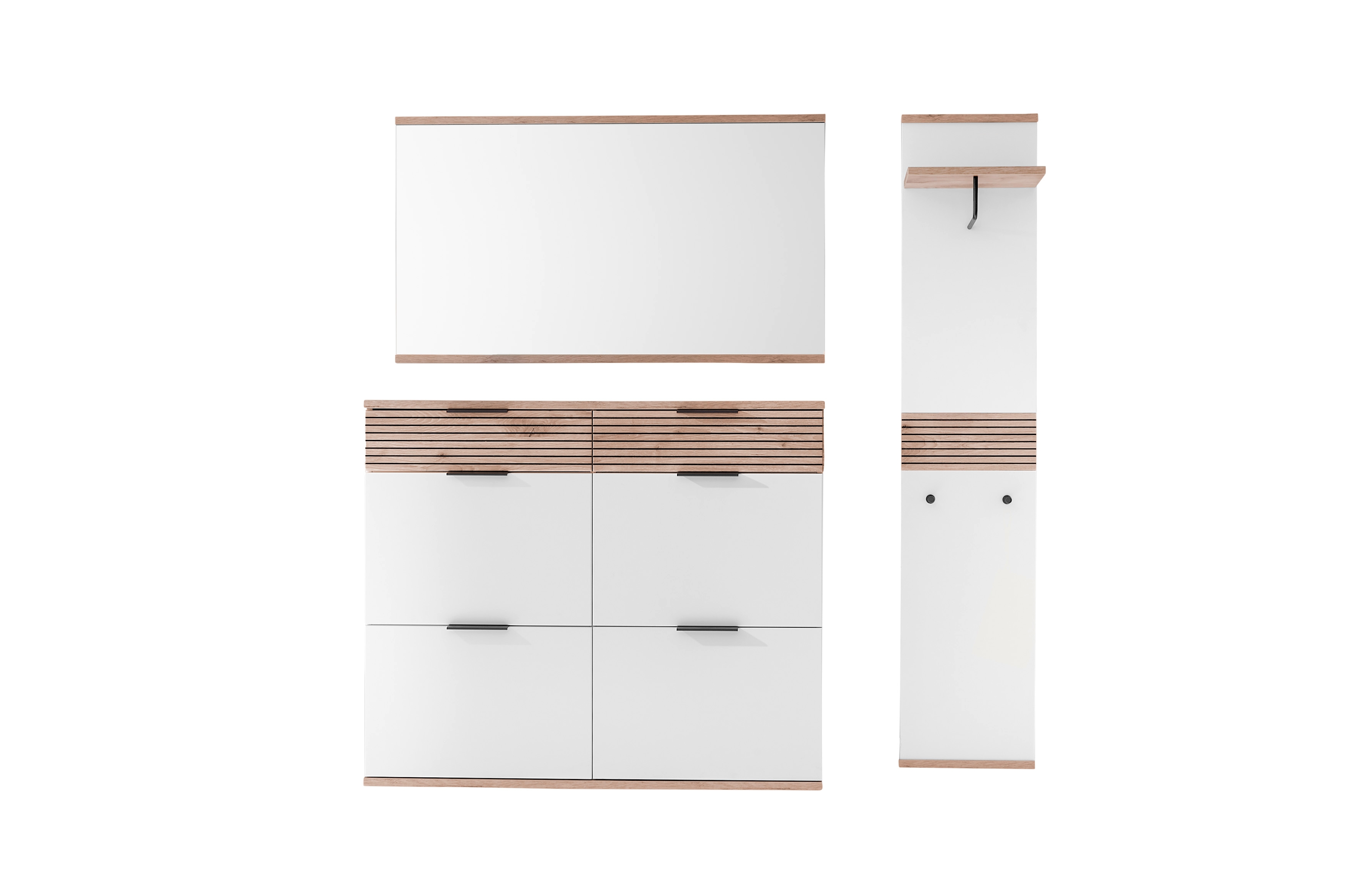 Garderobenkombination, Weiß, Eiche - LS25 Latarico