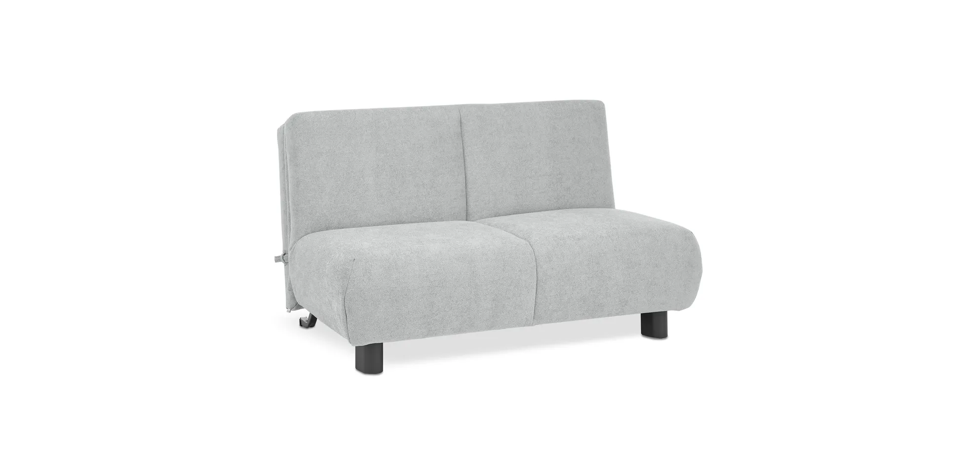  Faltsofa EBBY - 2-Sitzer ohne Armlehne, 140 cm inkl. Schlaffunktion/Relaxfunktion, Stoff, Grau