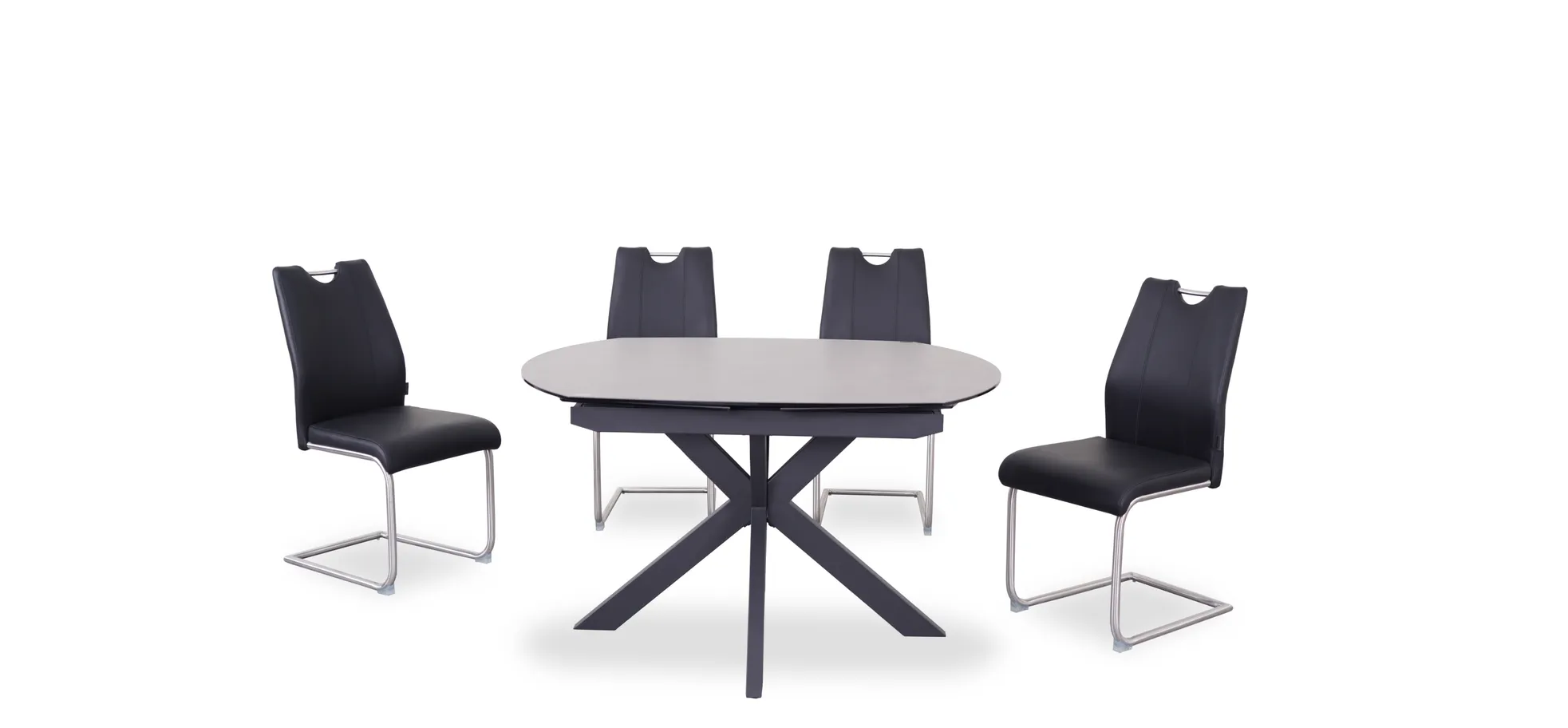 Esstisch, ausziehbar, Glaskeramik grau - Meggie