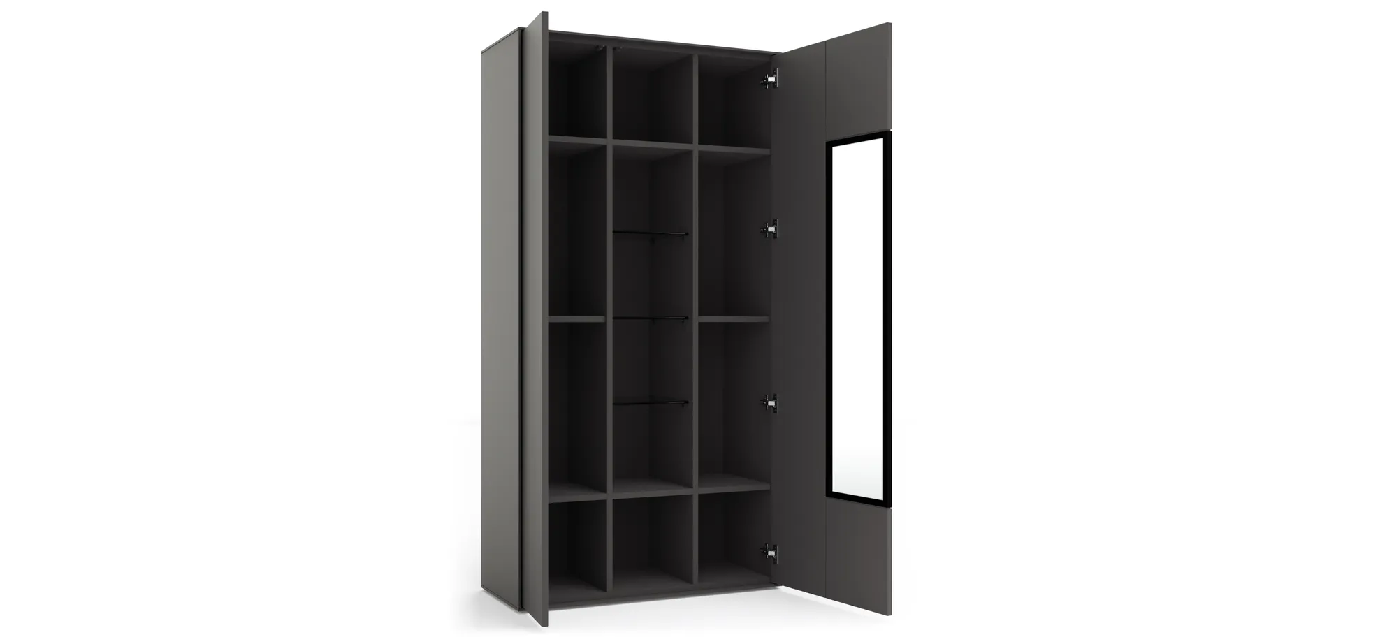 Vitrine Medio - Melamin, Schiefergrau