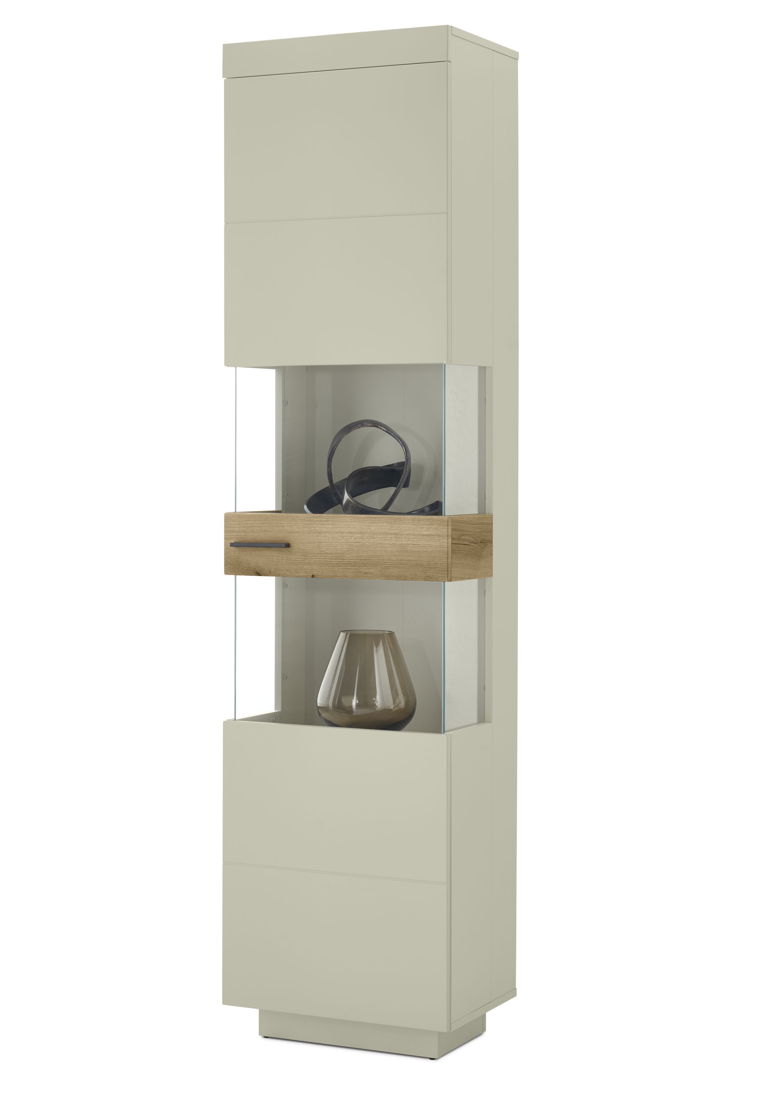 Vitrine, Kaschmir/Eiche - Walentina