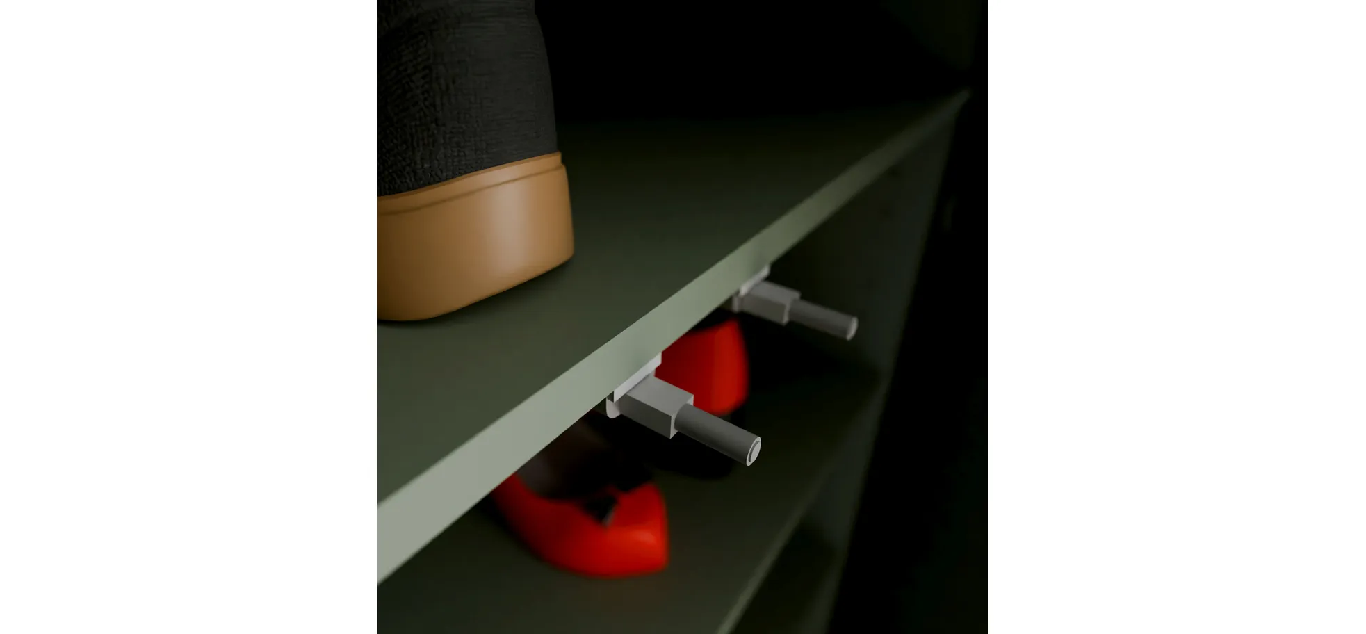 Schuhschrank, Salbei, 3 Türen - Faid