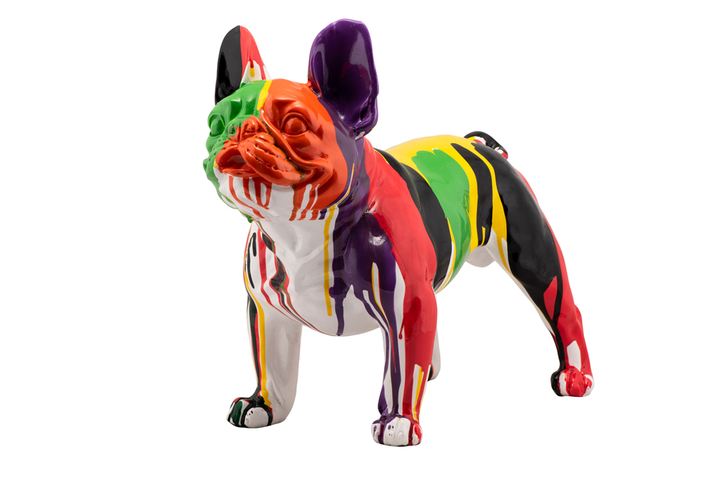 Skulptur 41x25x52 cm - Bunte Bulldogge