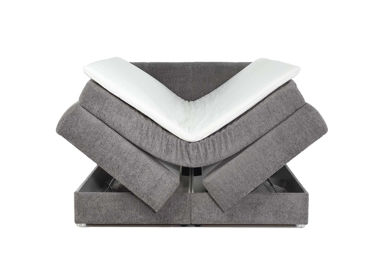 Boxspringbett, Mittelgrau - Jillian