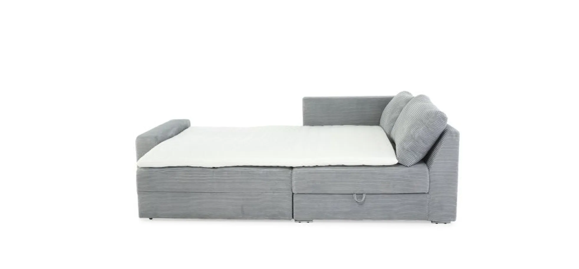 Ecksofa JANIS - 2,5-Sitzer, Ecke rechts inkl. Schlaffunktion , Stoff, Hellgrau Ecksofa JANIS - 2,5-Sitzer, Ecke rechts inkl. Schlaffunktion , Stoff, Hellgrau