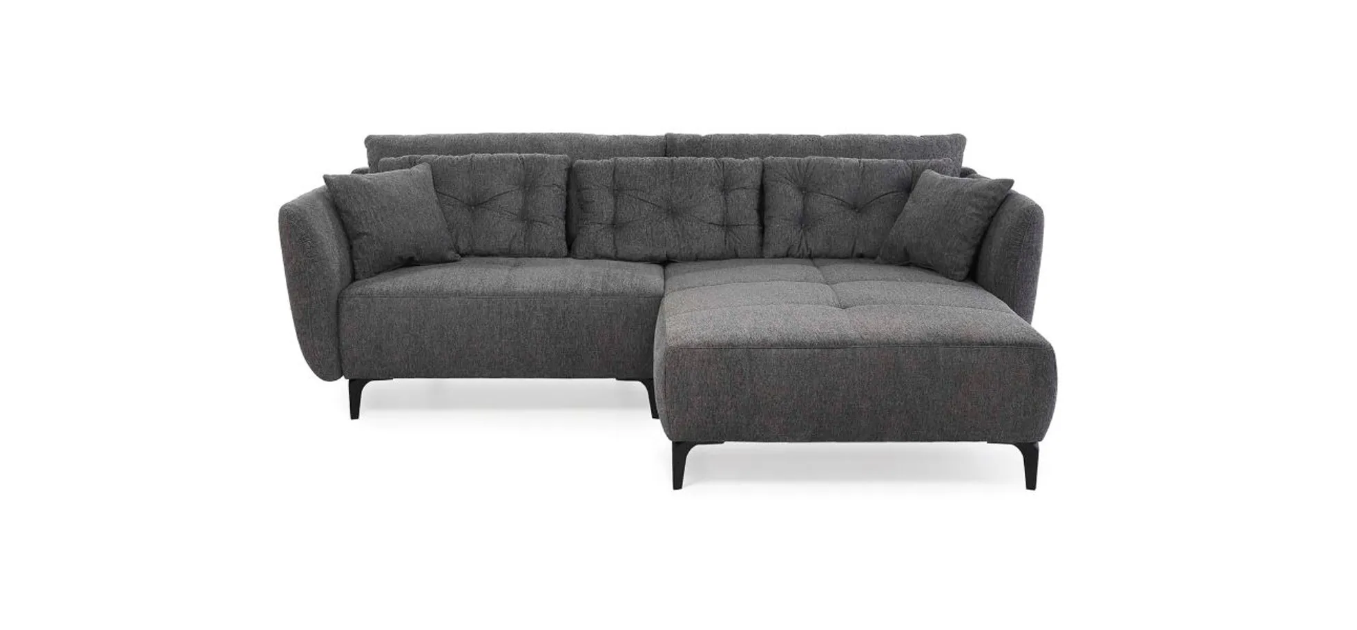Ecksofa, Stoff dunkelgrau,  - Janek