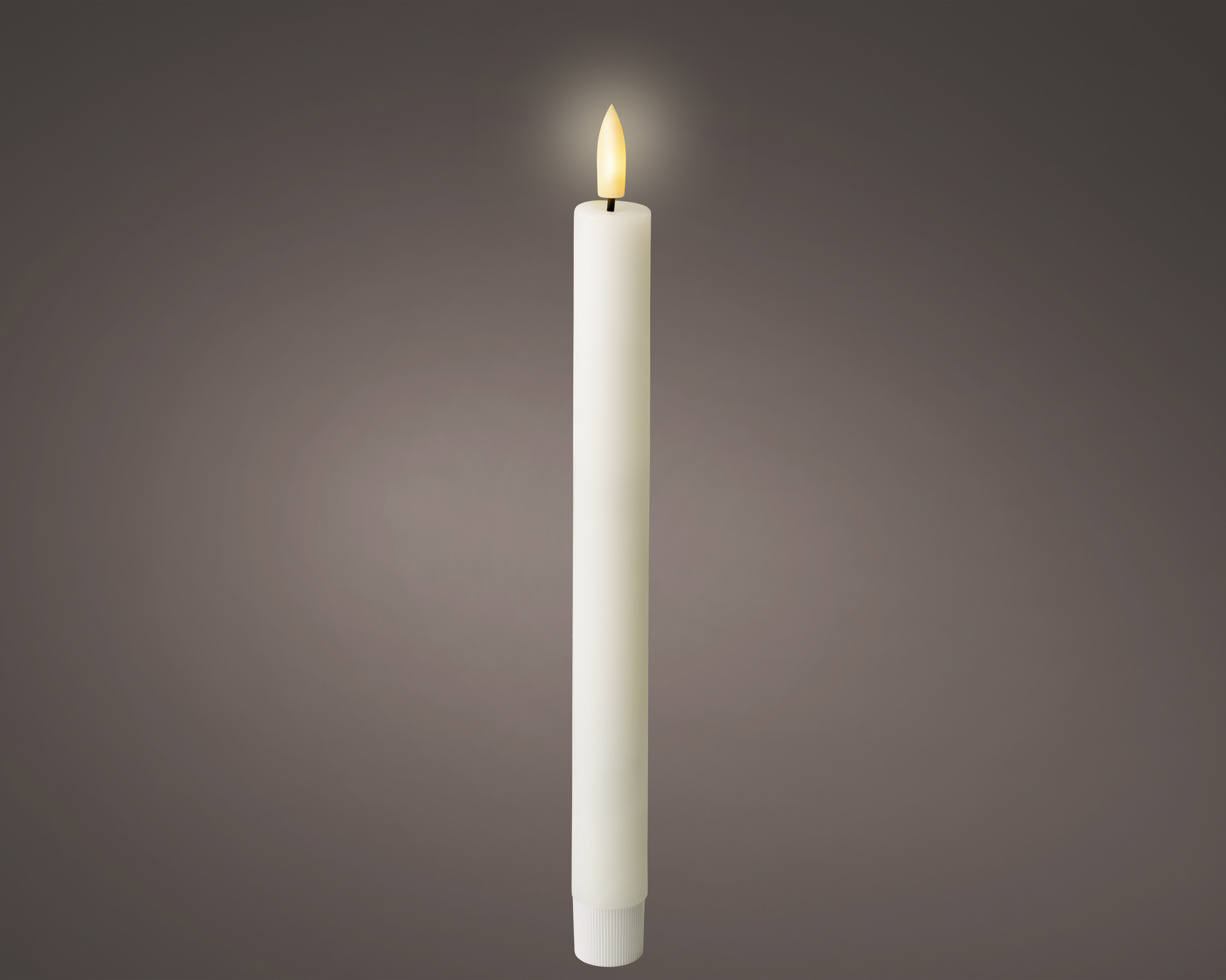 LED Spitzkerze Wachs - weiss/warmes weiss, Wachs, Ø2.20-H24.5cm-1L