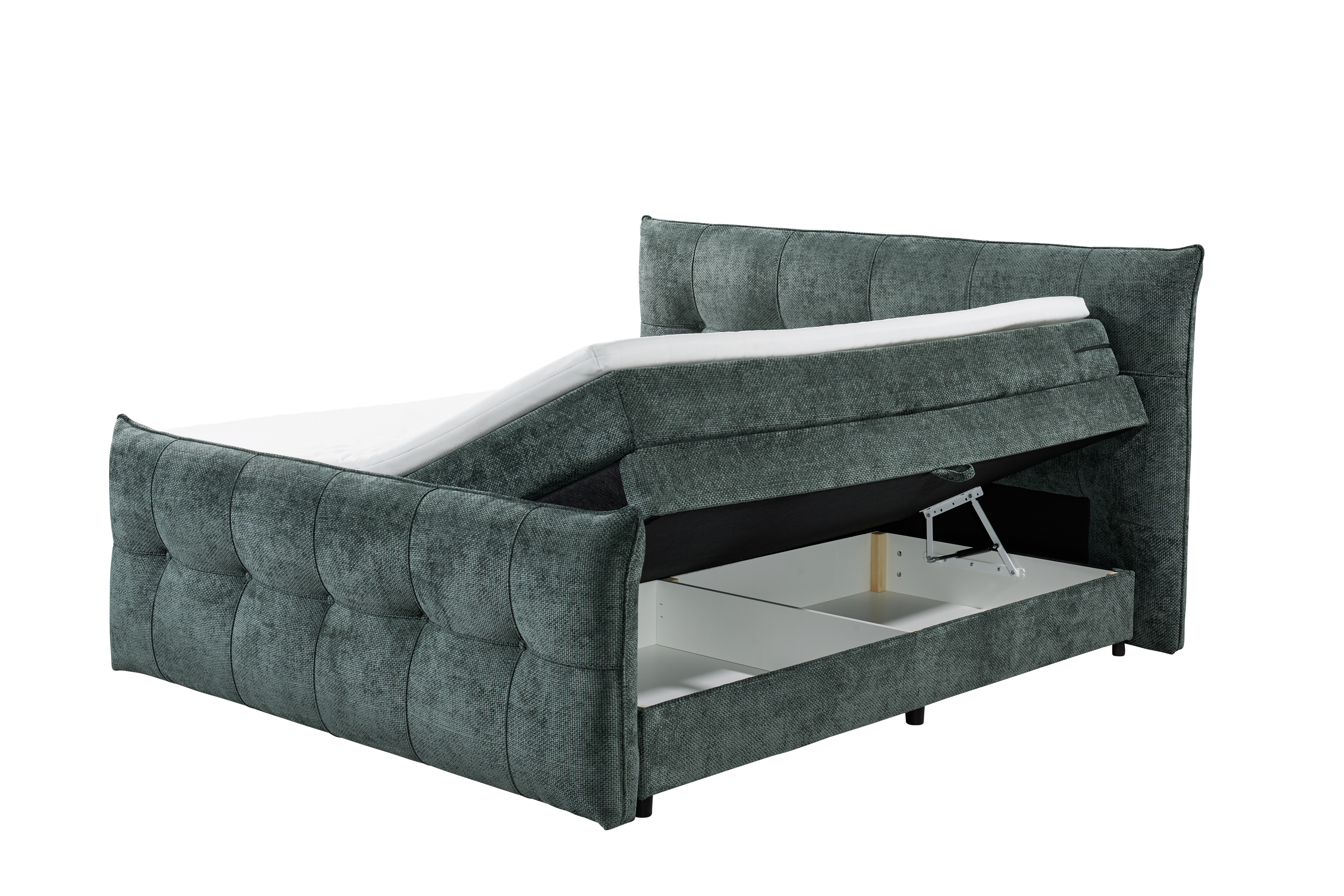 Boxspringbett, inkl. Bettkasten+Topper - Emilla