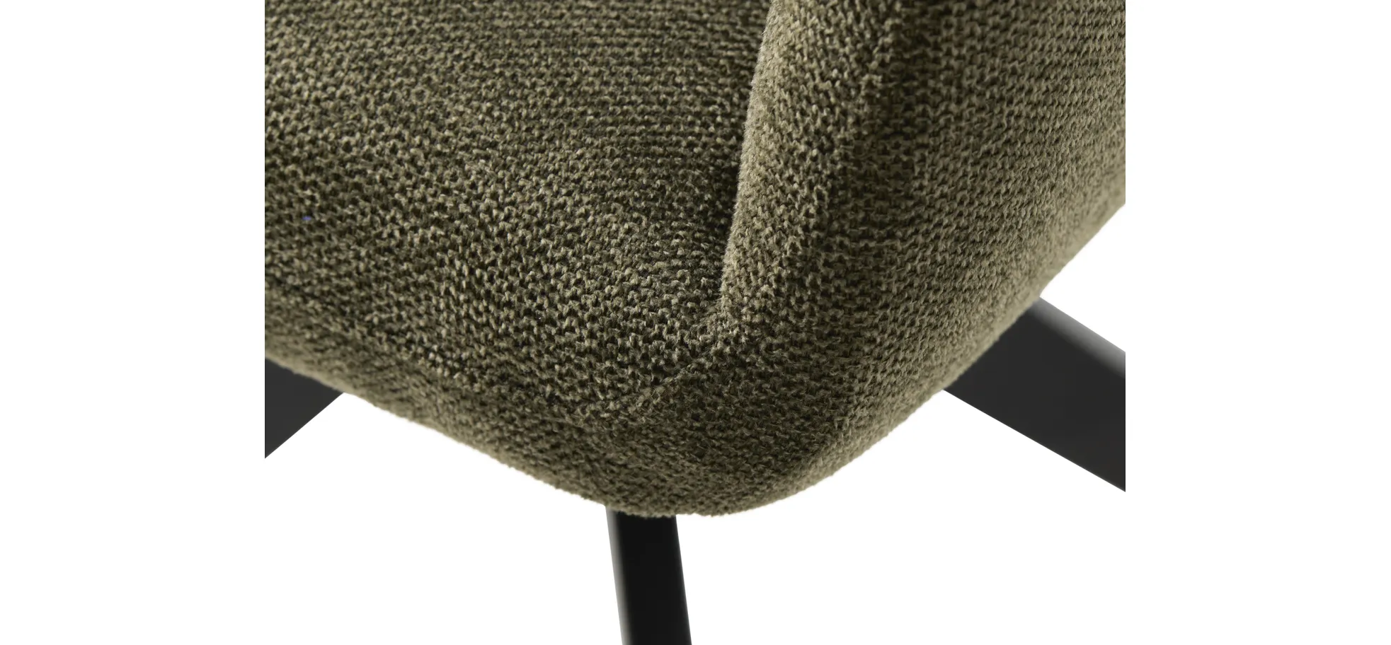 Armlehnstuhl, drehbar, Bouclé Olivgrün - Ulima