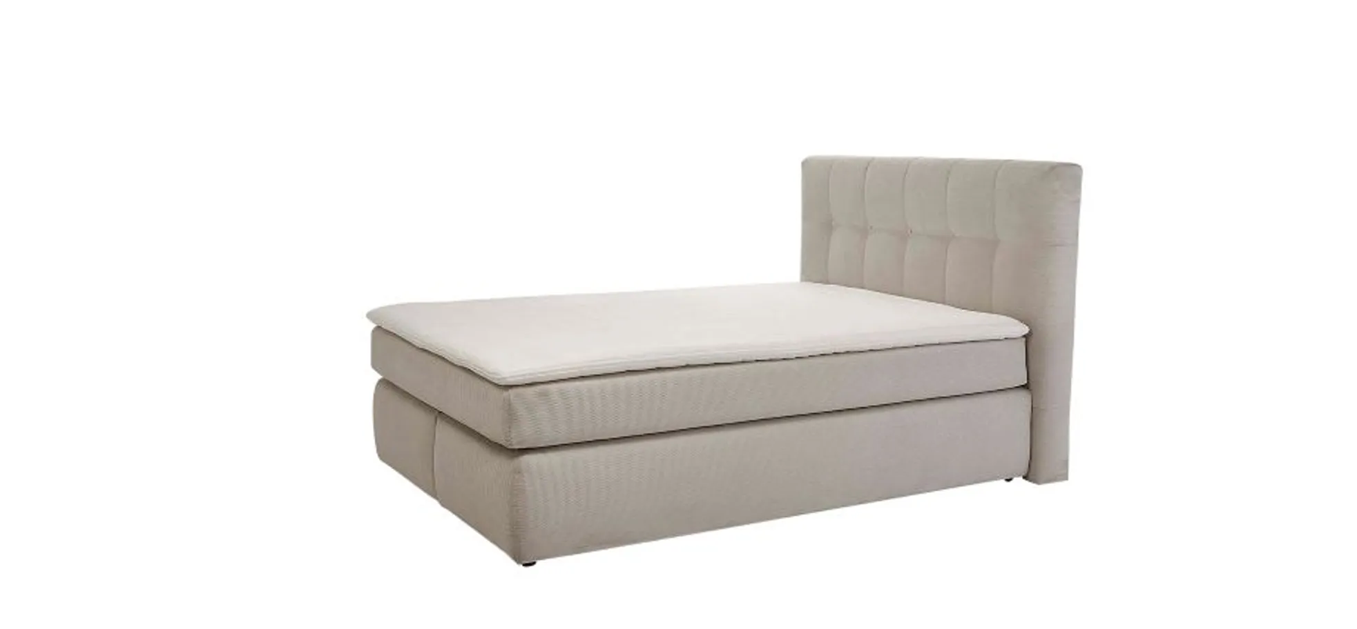 Boxspringbett, Feincord beige, 140x200 cm - Janah