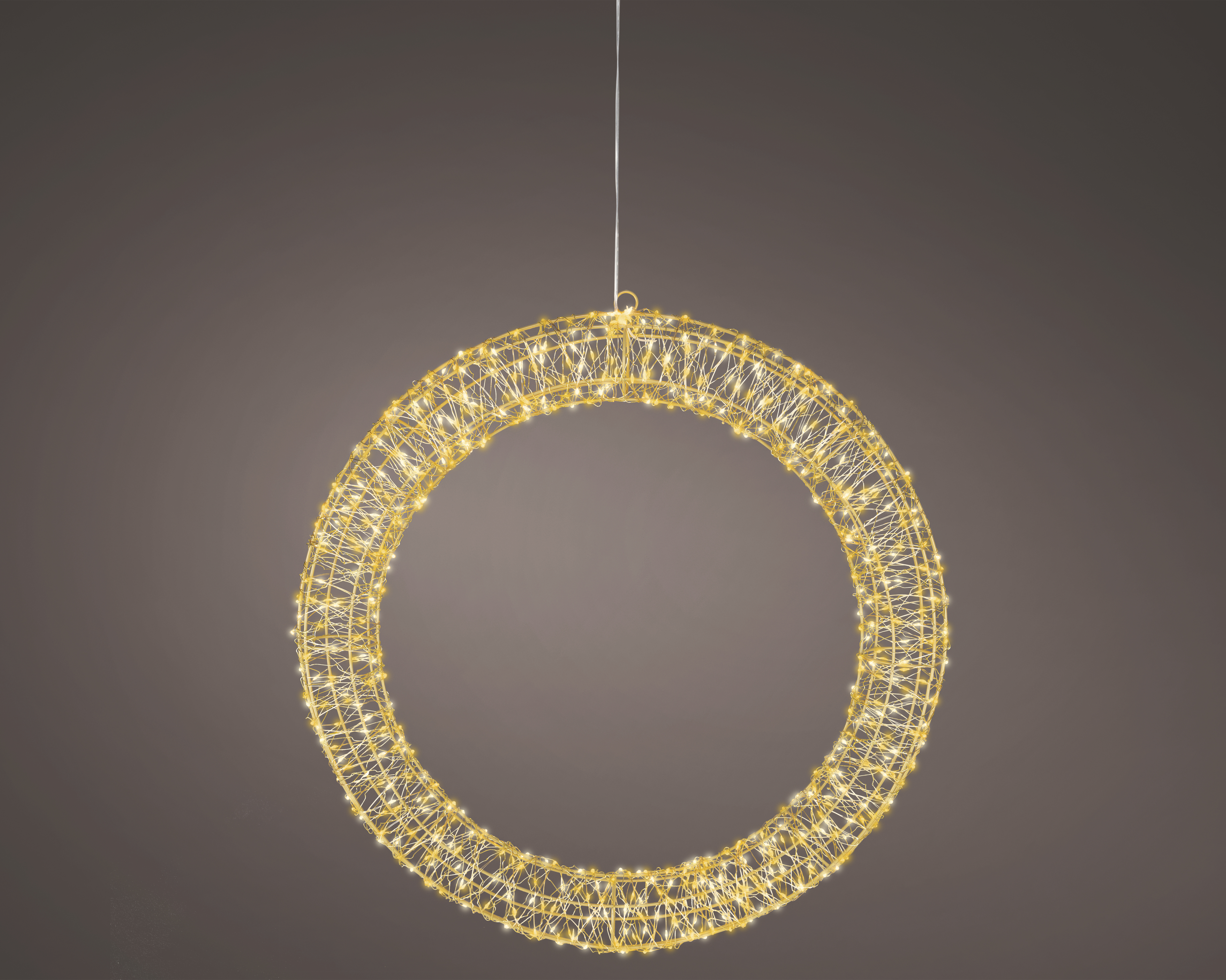 LED Kranz Metall - weiss, Ø58.00-L7.00cm-720L