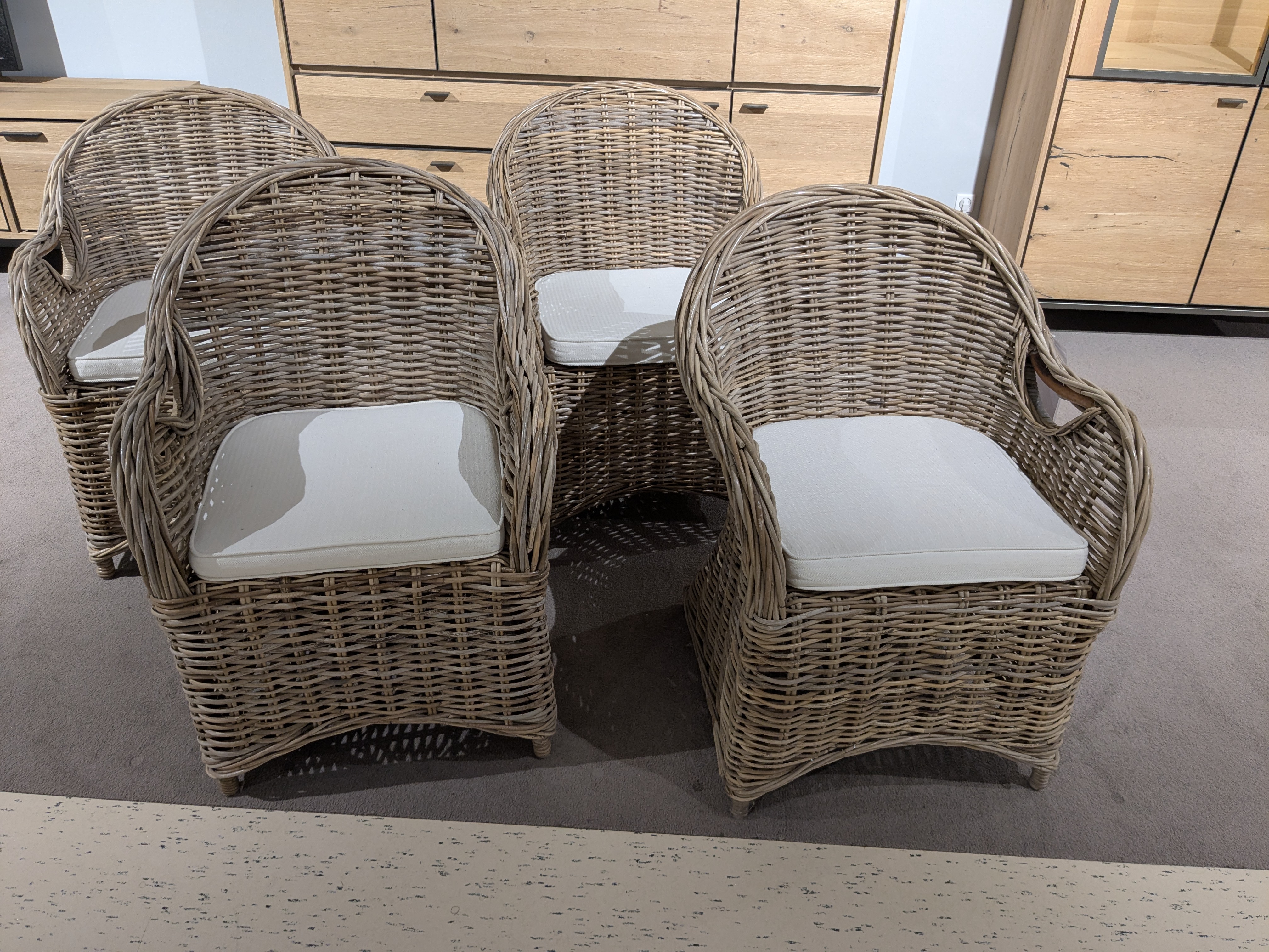 Stuhlsatz, Korb grau gebeizt und Lackiert - Mykon 778