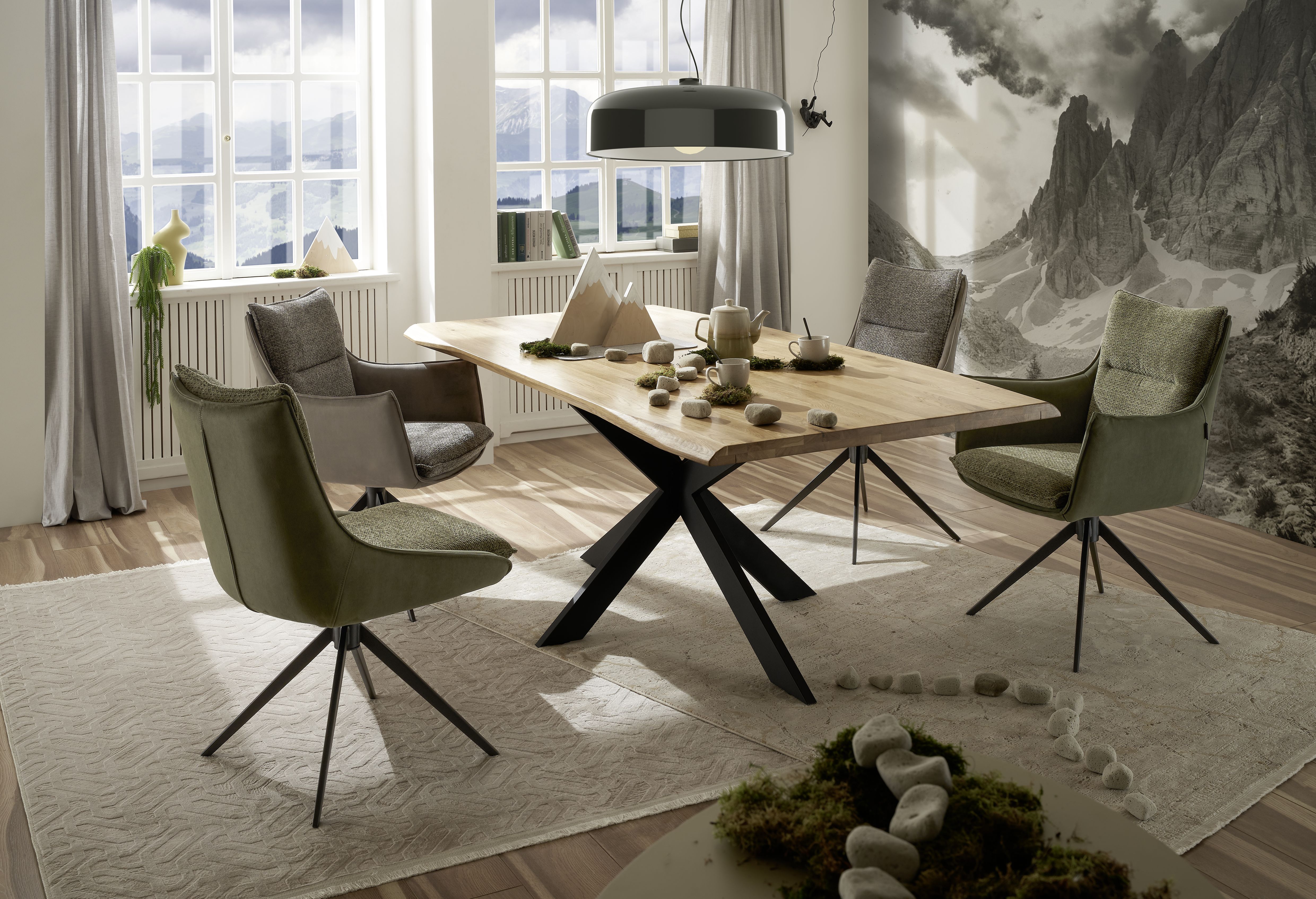 Stuhl, Bezug Winter moos/Retrobliss - Mandy