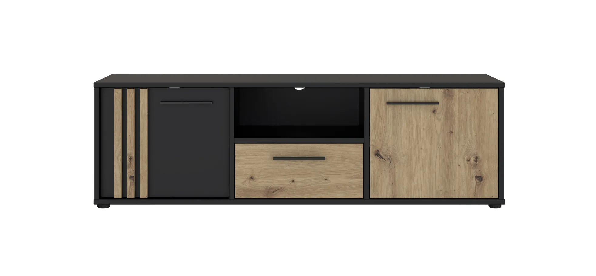 TV-Unterschrank, Black/Artisan Oak  - Floriss