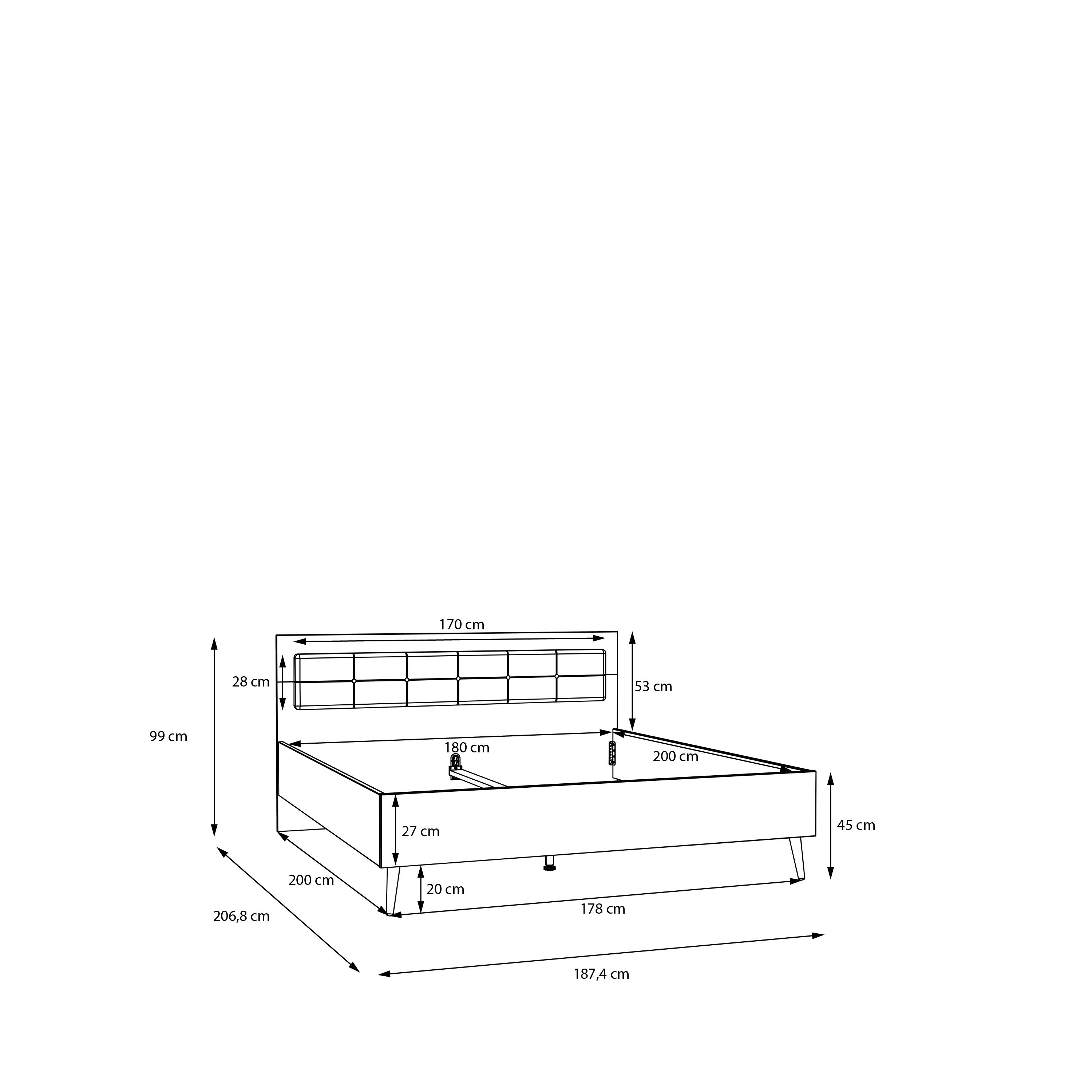 Bett, Eiche, Salbei - Firell