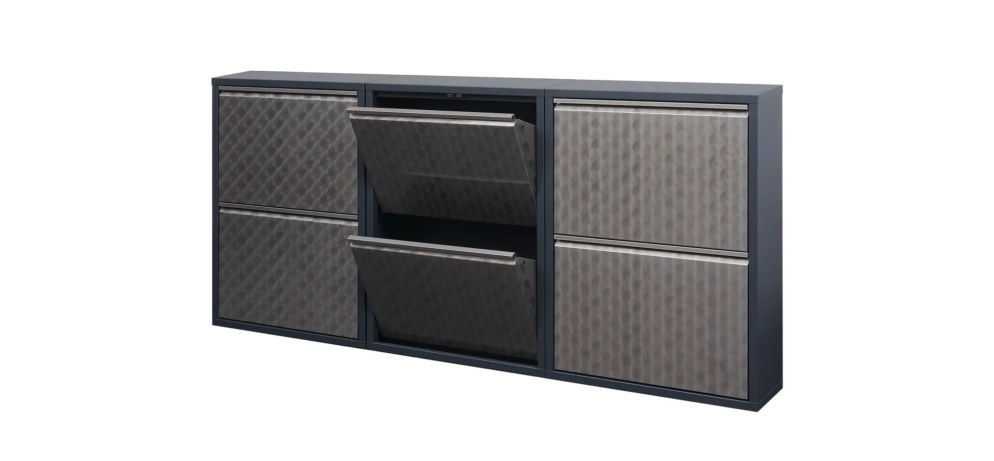 Schuhschrank - B ca. 50 cm, Dunkelgrau