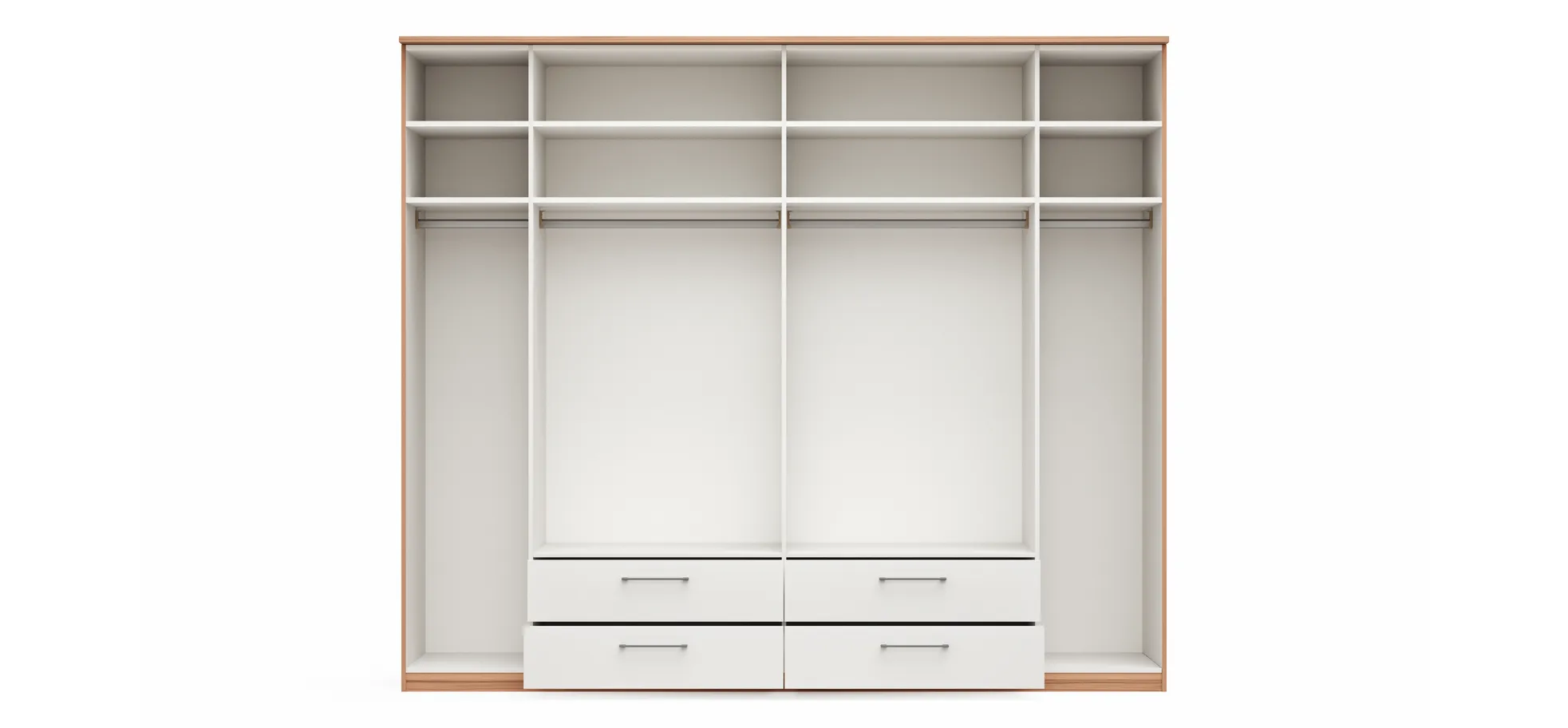 Drehtürenschrank Viana - B. ca. 270 cm, Furnier, Kernbuche, Weiß