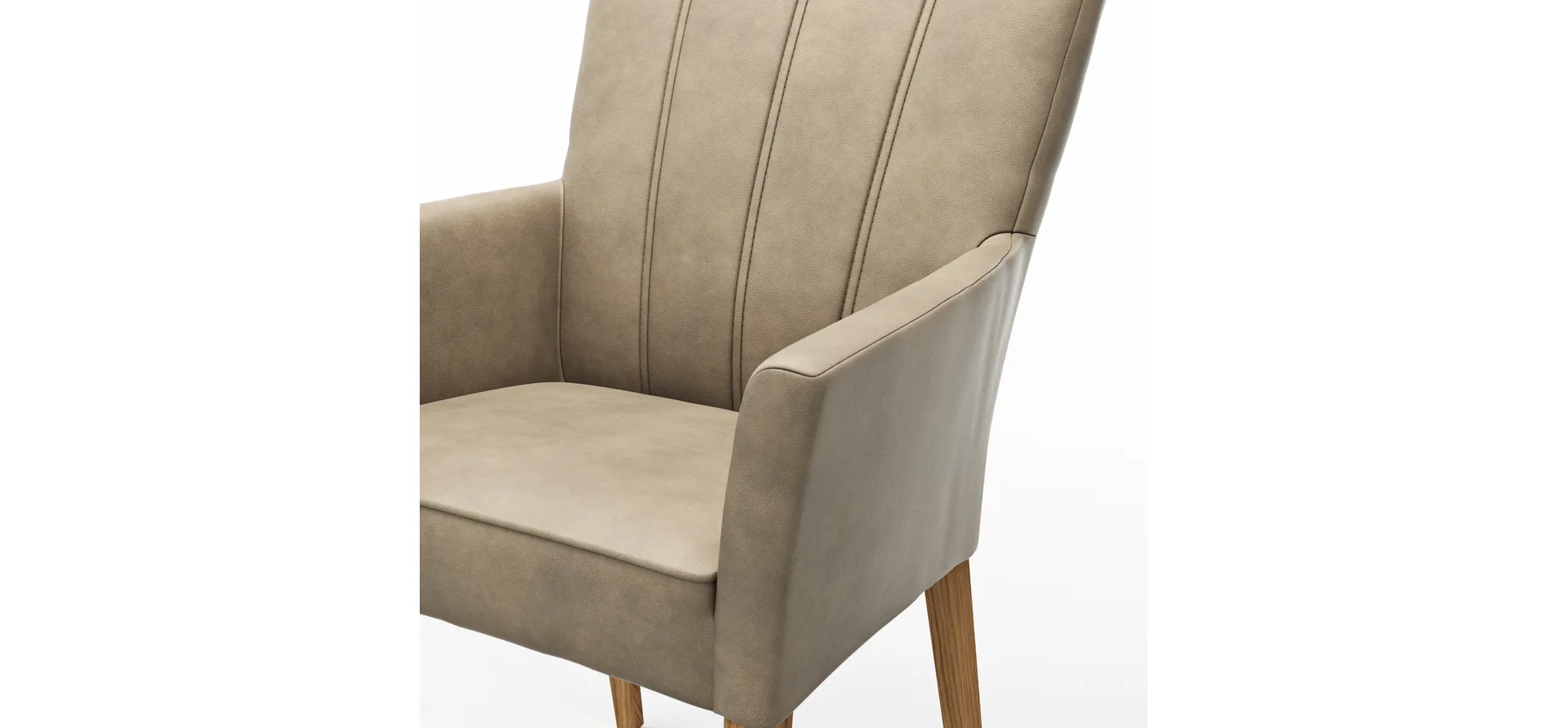 Armlehnstuhl Seaford - Stoff, Taupe