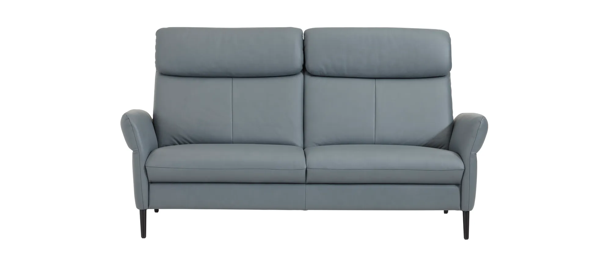 Sofa Fresno - 2,5-Sitzer, Rücken echt, Leder, Hellblau