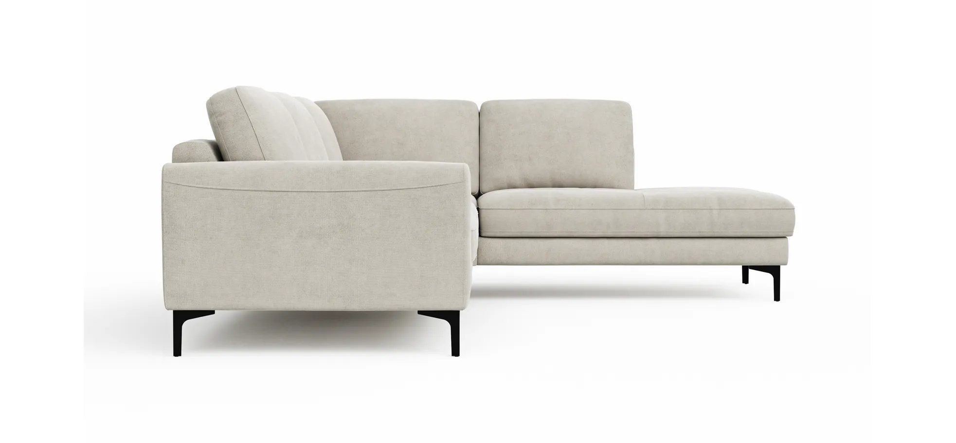 Ecksofa Oviedo - Ecke links mit 2,5-Sitzer, Stoff, Natur