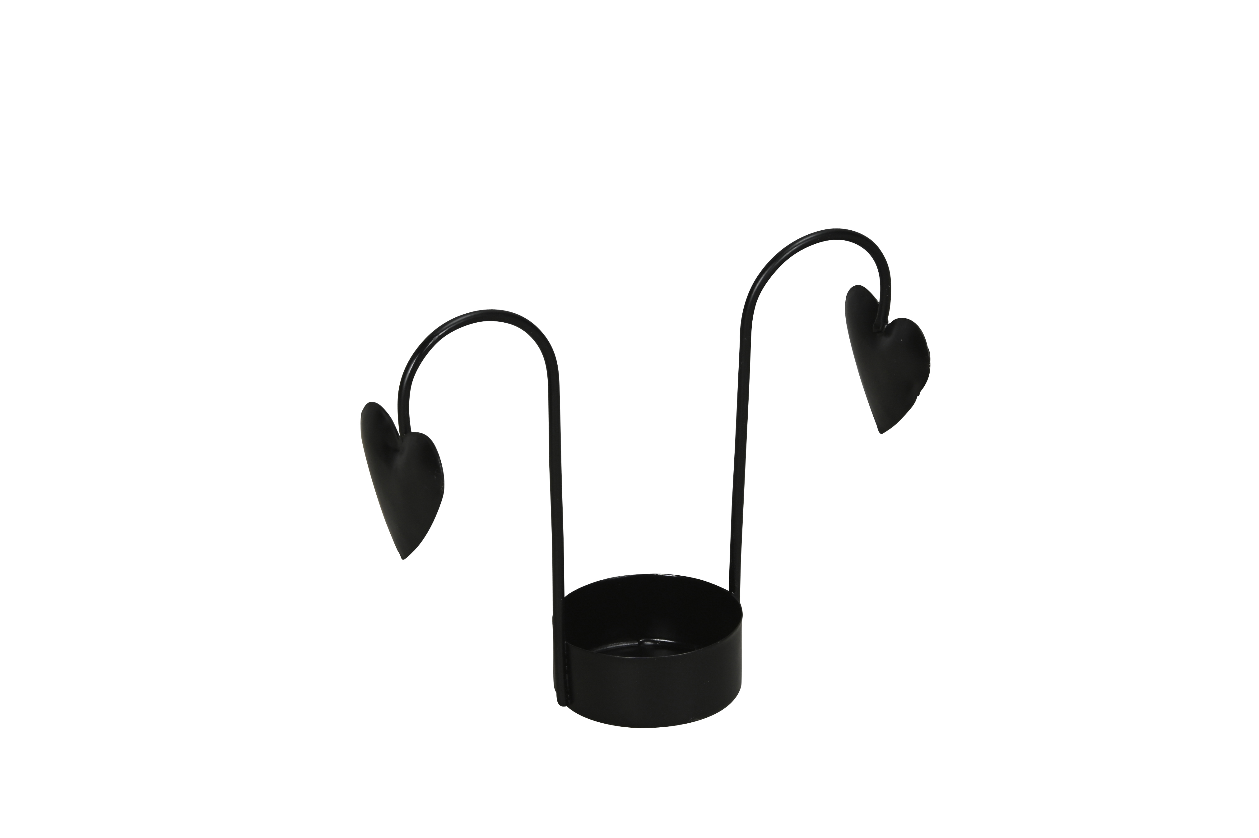 Teelichthhalter Herz - schwarz, 12x4x10cm Teelichthhalter Herz - schwarz, 12x4x10cm