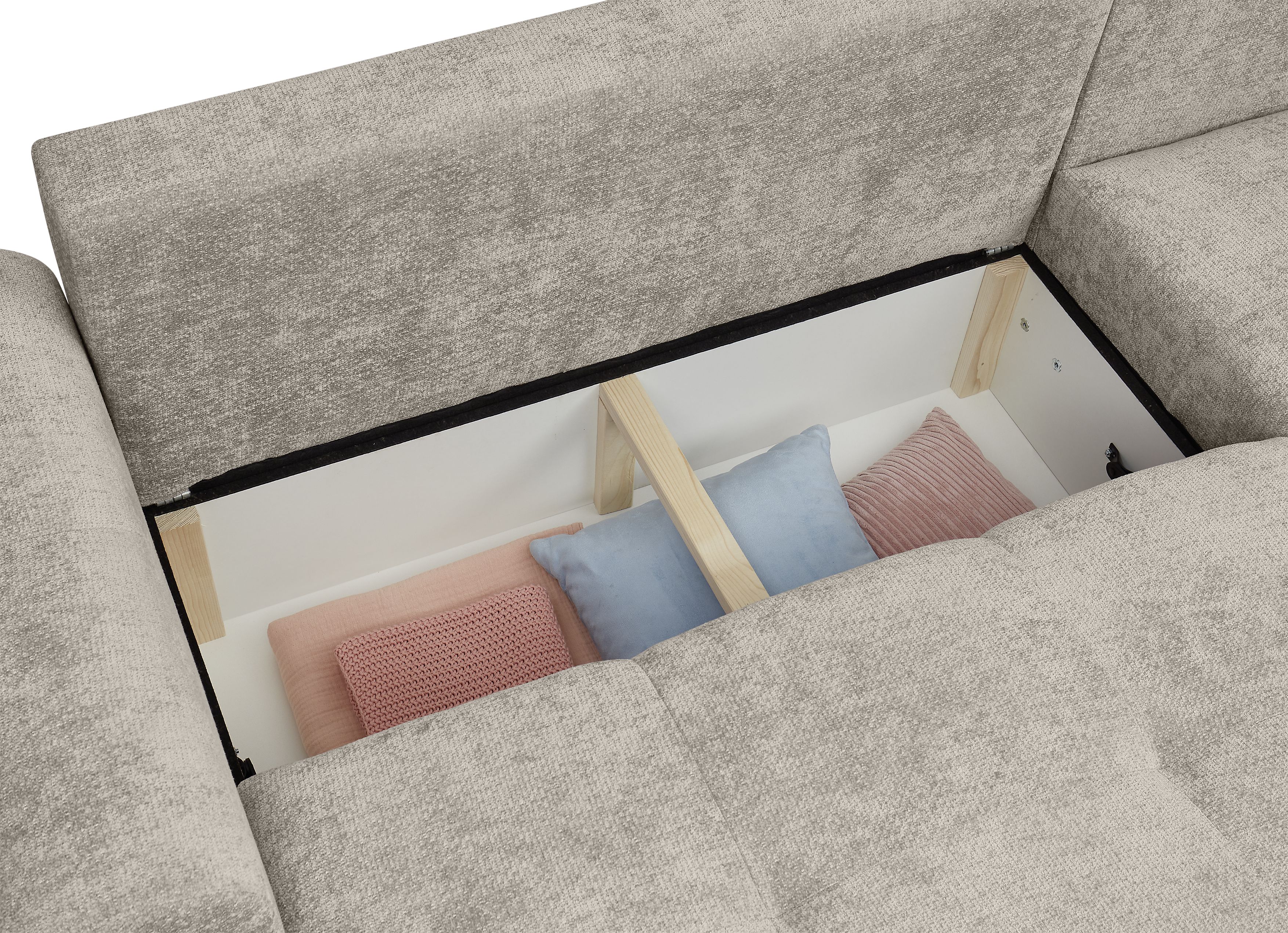 Ecksofa, beige - Saly