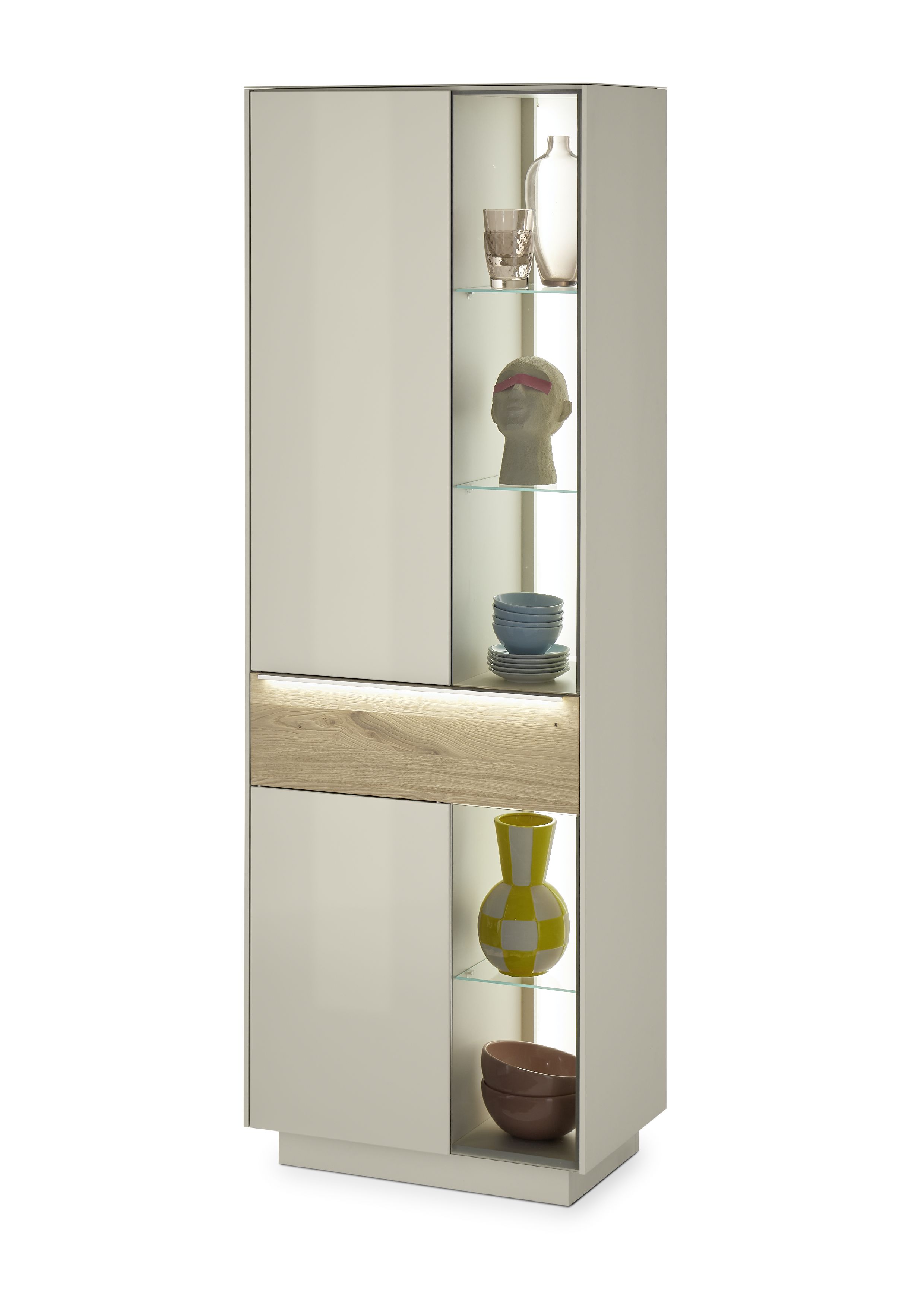 Vitrine, Kaschmir matt Lack Nachbildung - Marybelle