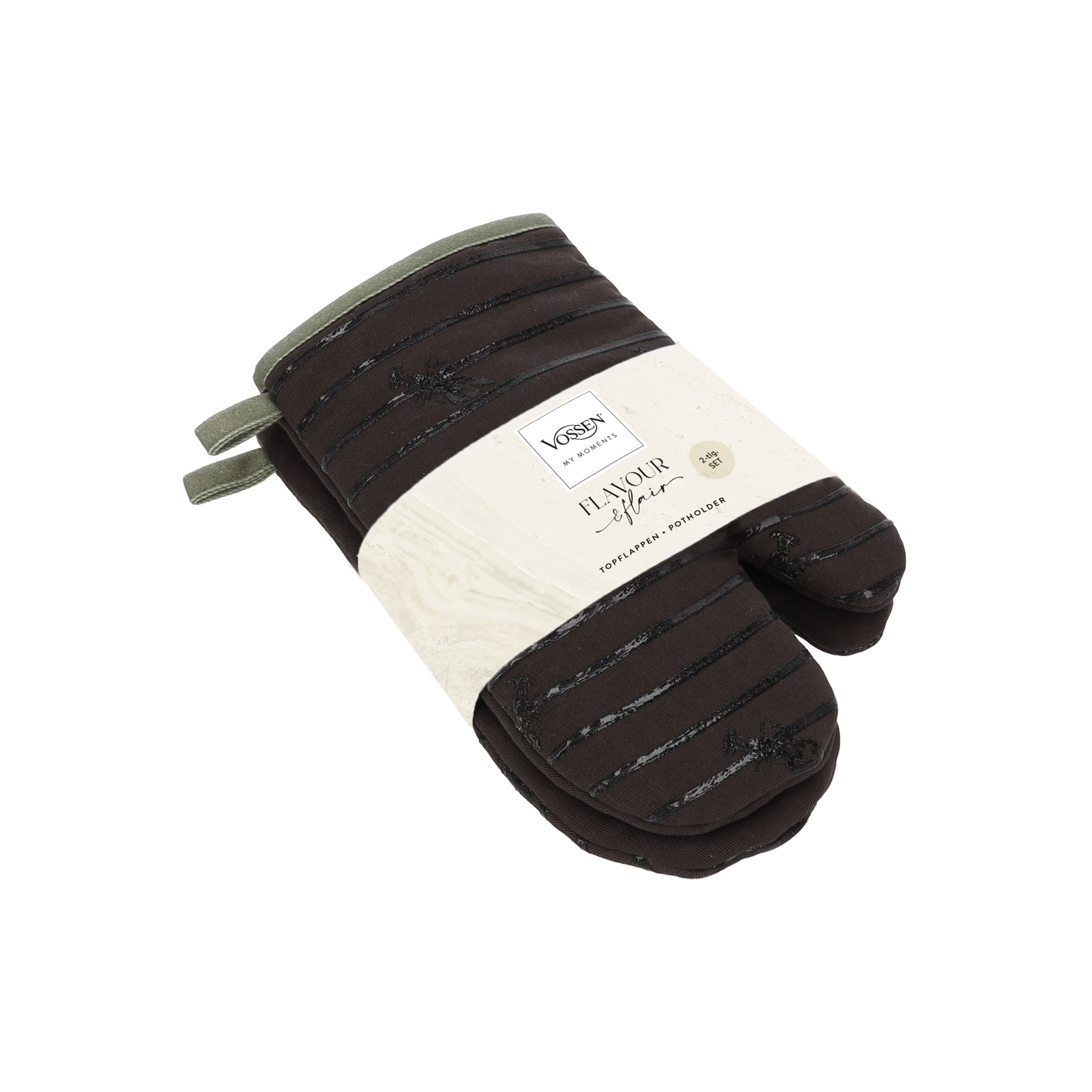 Scandi Cook Set Kochhandschuh, 1x links+1x rechts - granit
