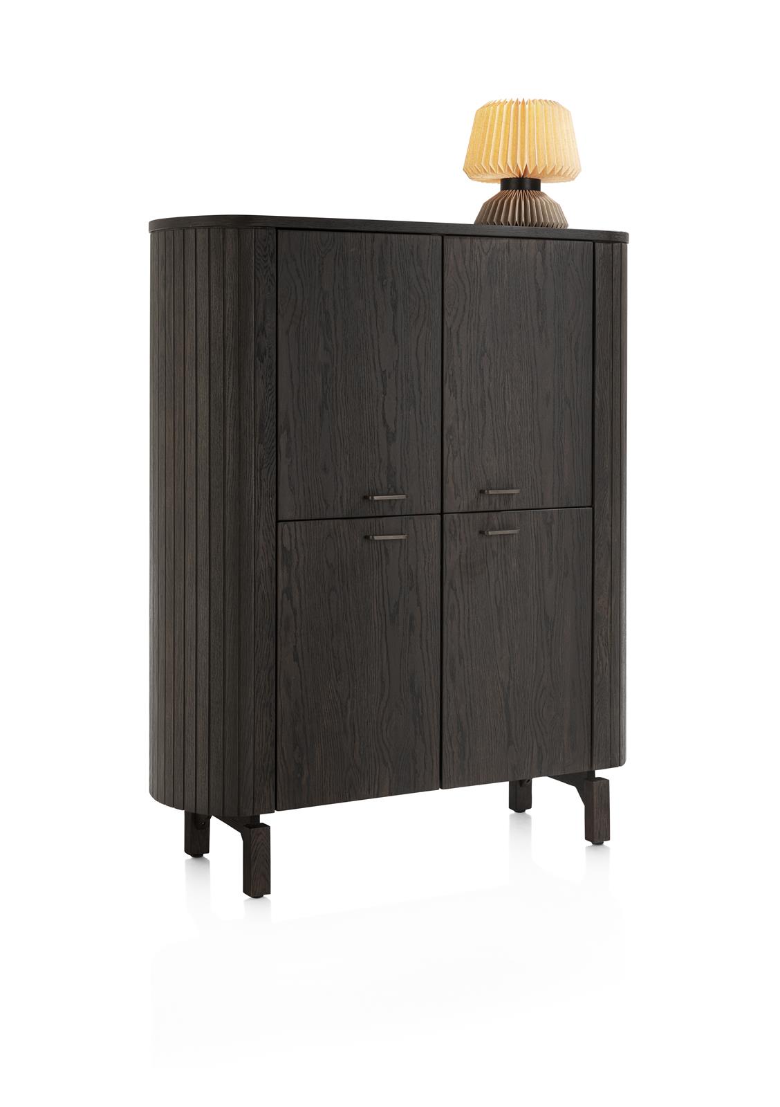 Highboard Eichenfurnier Basalt lackiert - Ravello