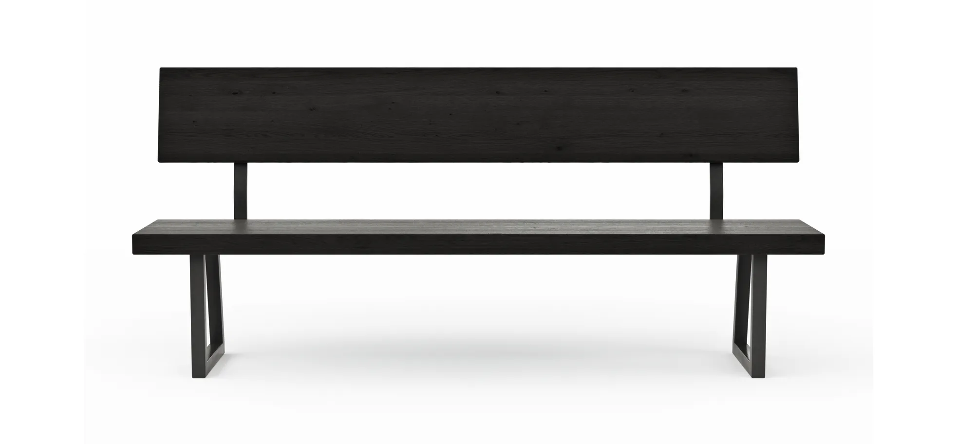 Holzbank Clifton - mit Rückenlehne, Breite ca. 200cm, Zerreiche massiv, smoked