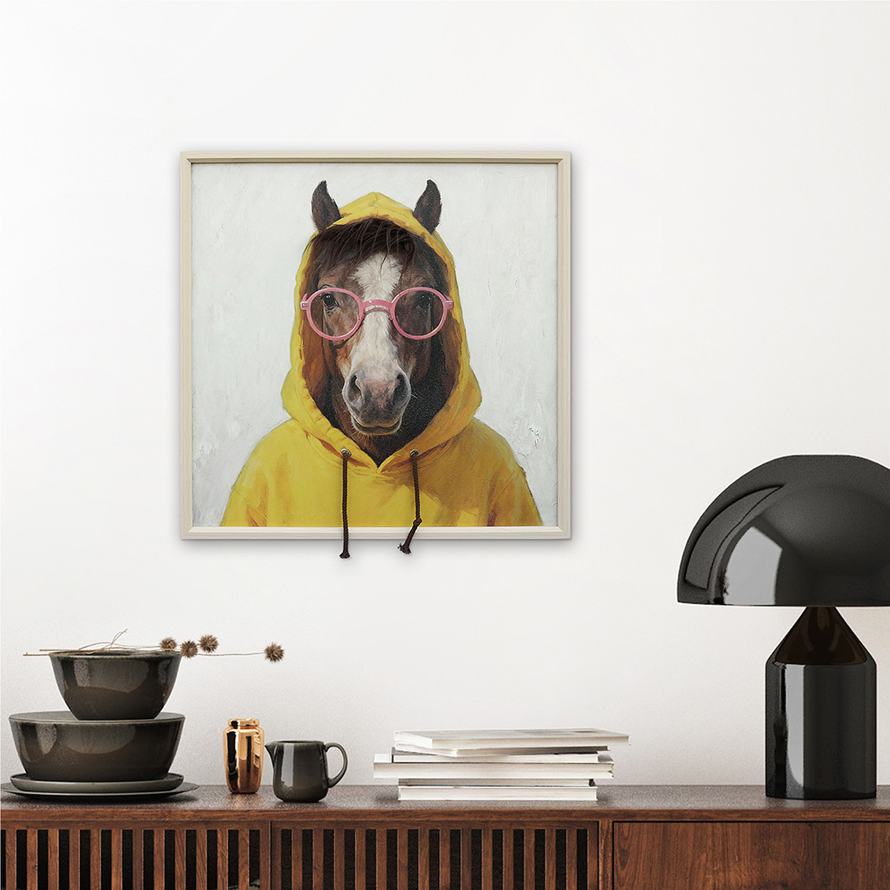Bild Kunstfell Trendy Horse - Acrylgemälde 60x60 cm