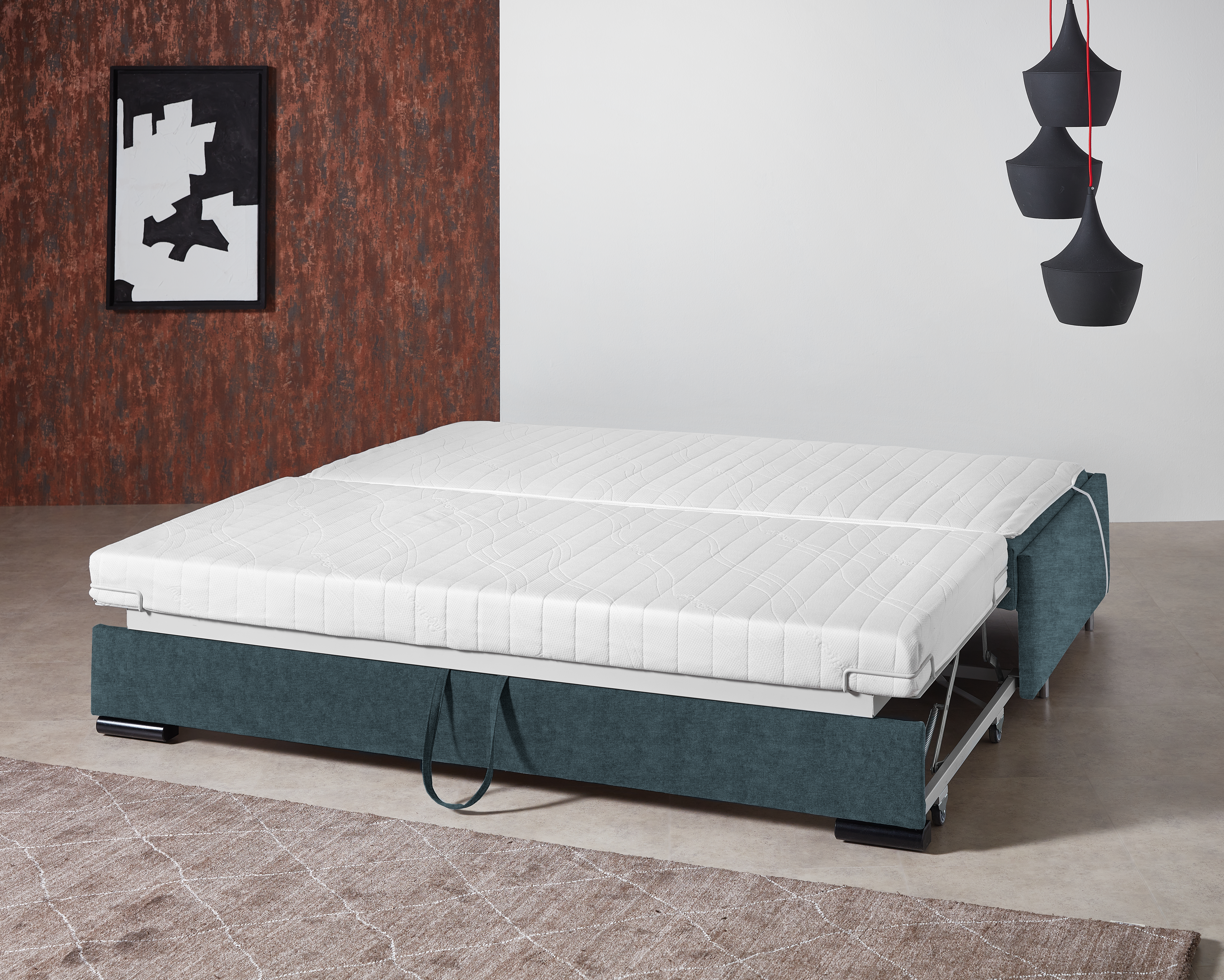 Schlafsofa, graublau, Liegefläche 180x200 cm - MyStyle 3095