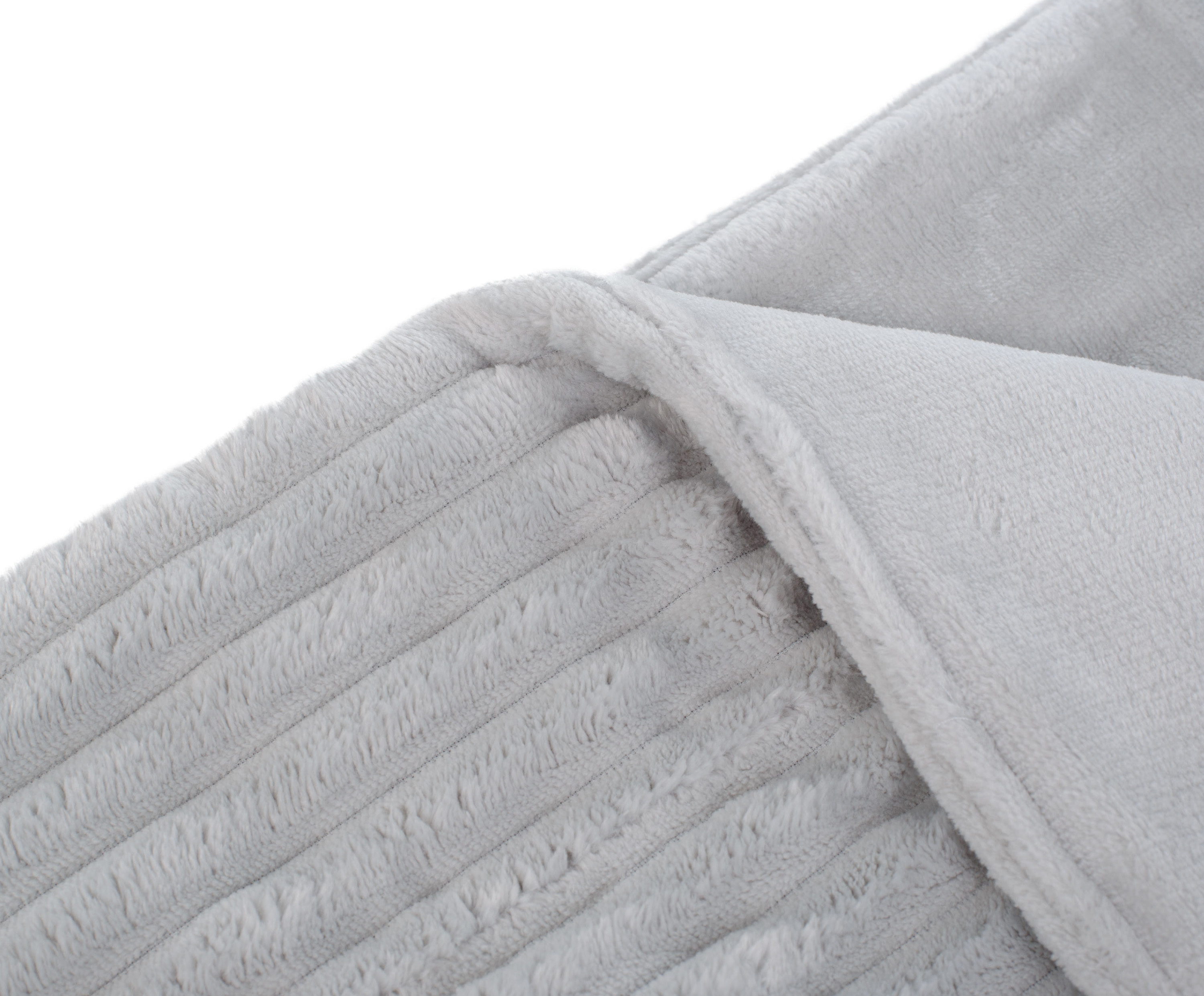 Wohndecke Cord Optik, silber - 150x200 cm, Mikrofaser