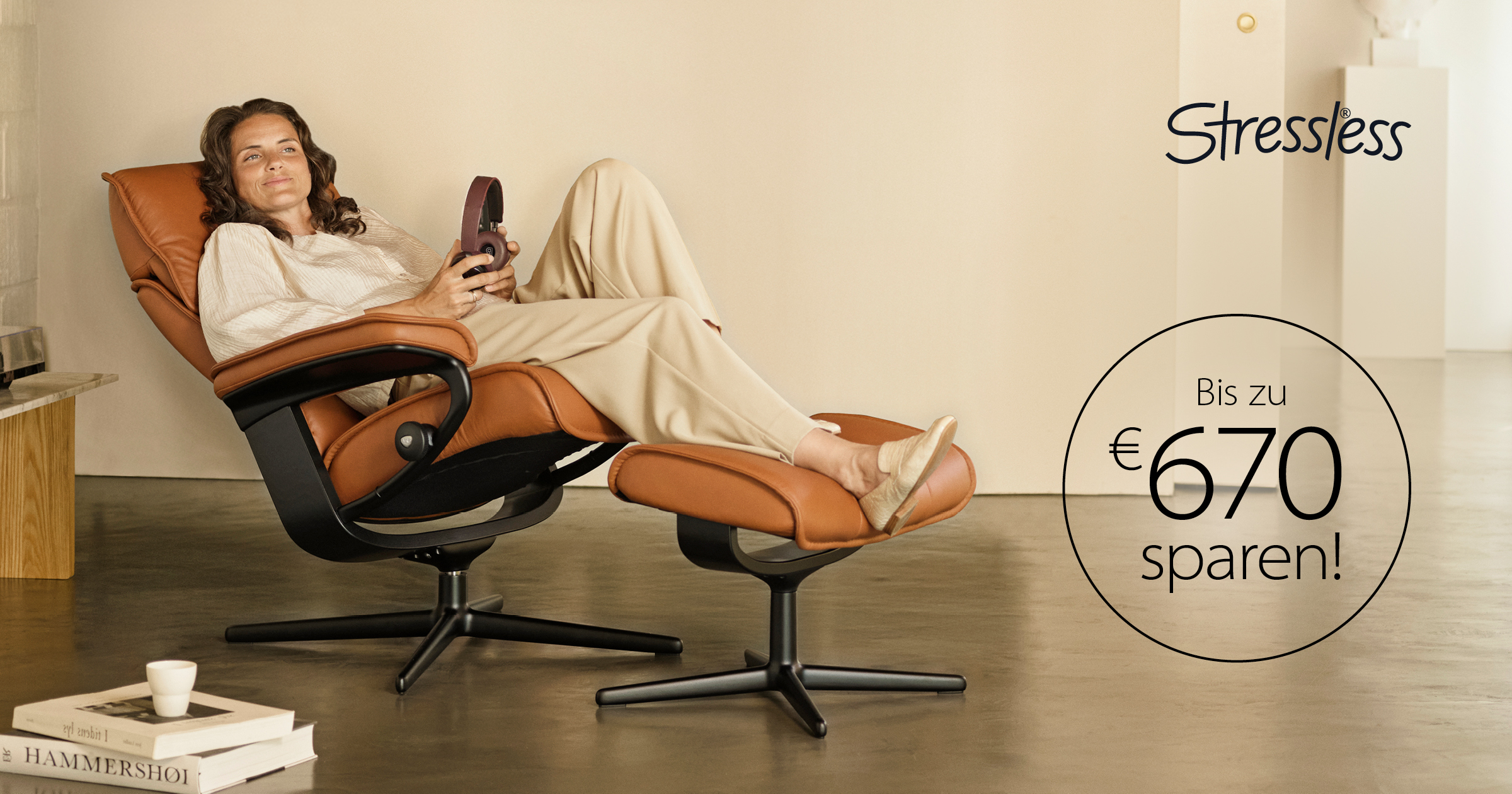 Den Stressless® Admiral erhältst du in allen Farben, Bezugs- und Gestellvarianten zum attraktiven Aktionspreis.