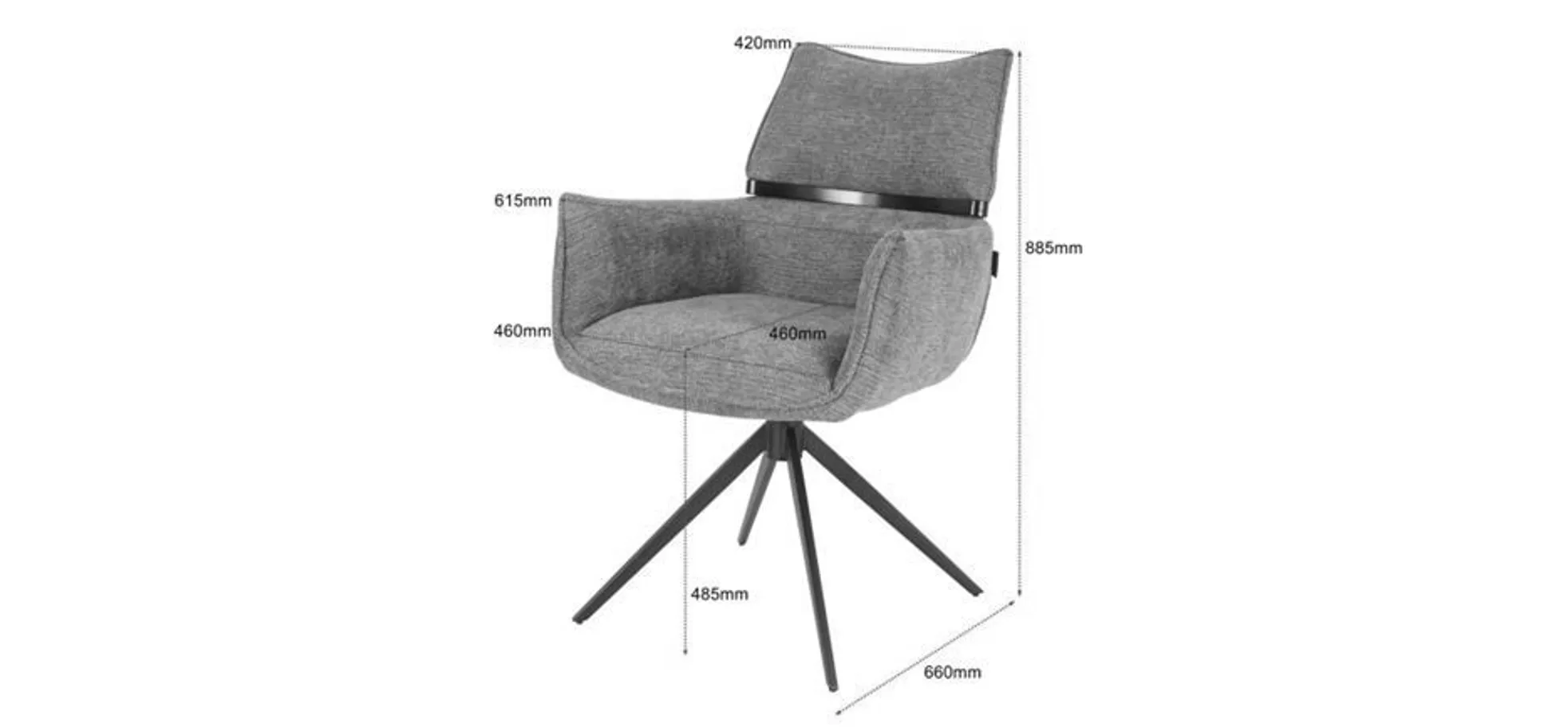 Armlehnstuhl, drehbar 360° autoreturn - Marja