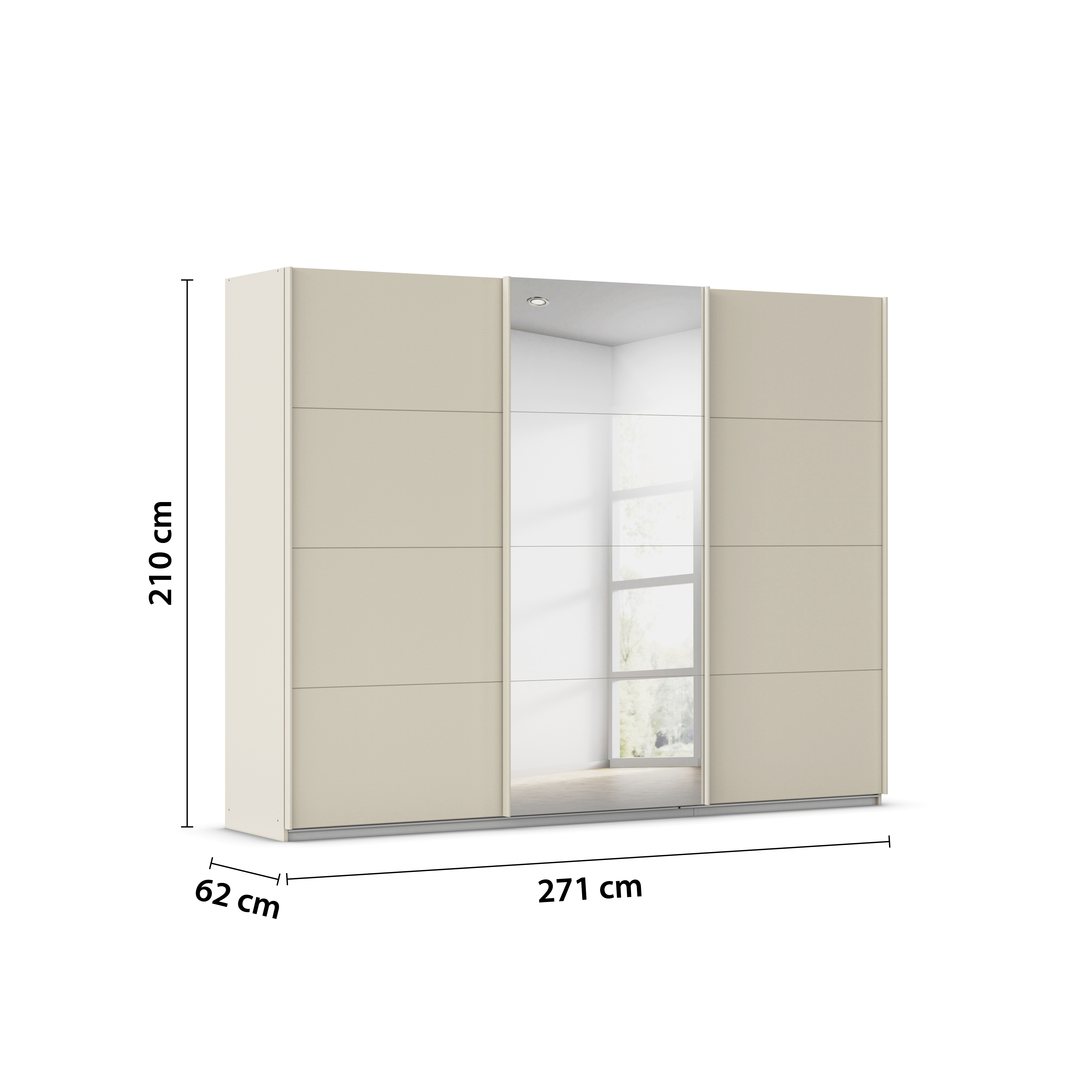 Schwebetürenschrank, champagner - Rivasa/Raila