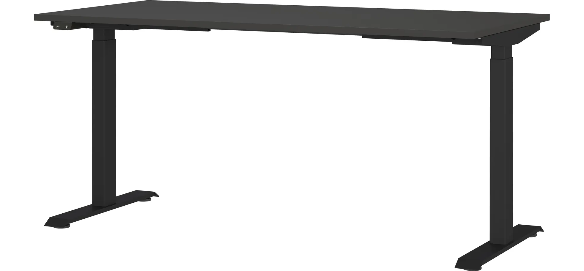 Schreibtisch GELI - höhenverstellbar, LB ca. 160x80 cm, Graphit, Schwarz