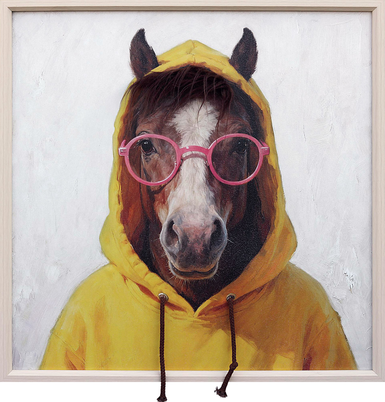 Bild Kunstfell Trendy Horse - Acrylgemälde 60x60 cm